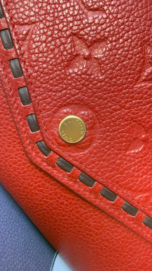 JUNOT BRAIDED RED EMPREINTE SARAH WALLET