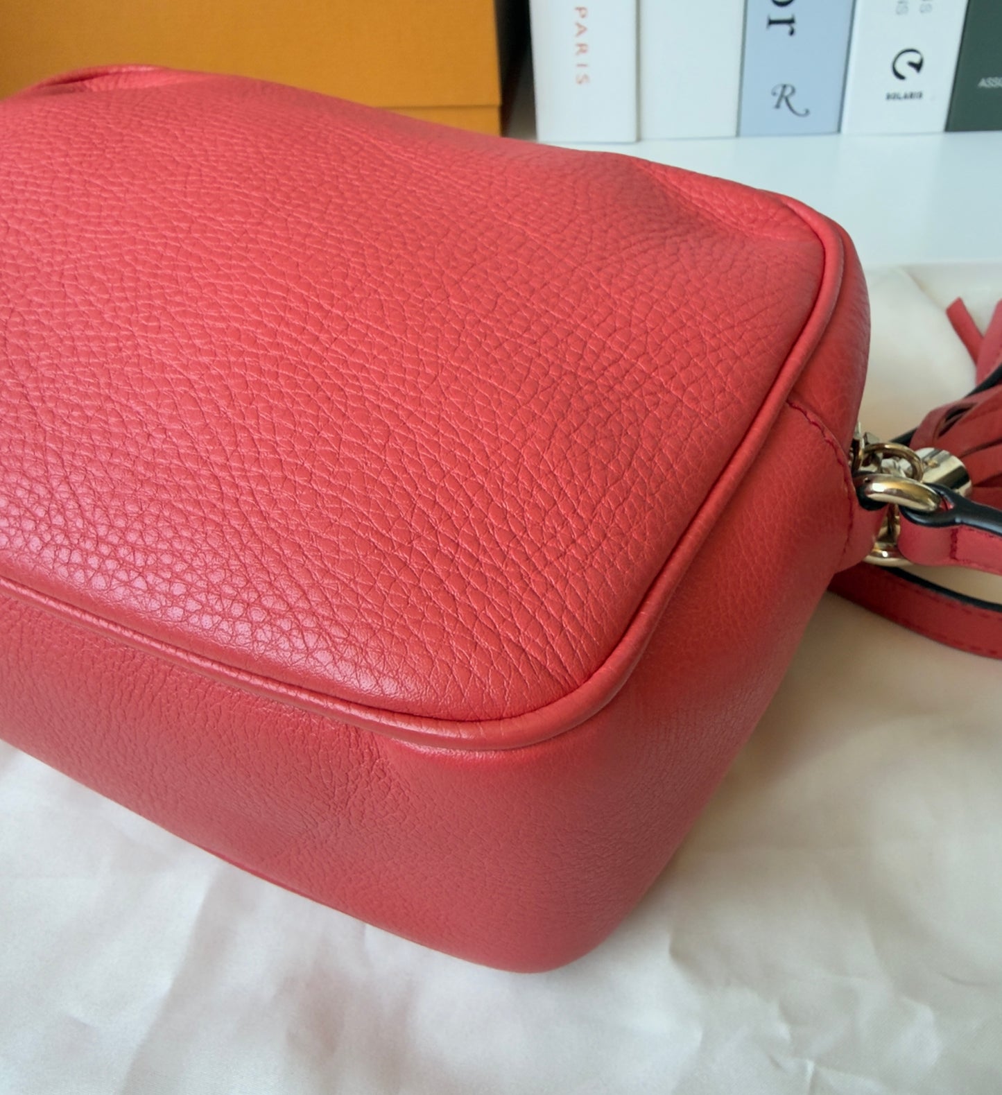 GG PINK ROSE TOPAZ SMALL SOHO DISCO CALFSKIN BAG