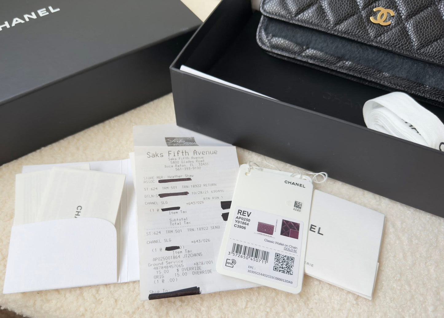 BRAND NEW CC WOC BLCK CAVIAR/GHW