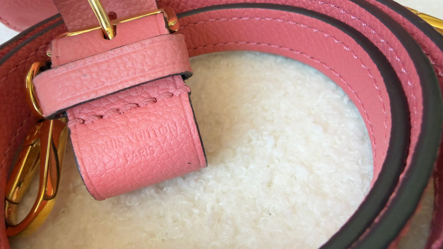MONTAIGNE BB PINK CHERRY BLOSSOM MNG EMBOSSED CALFSKIN LEATHER