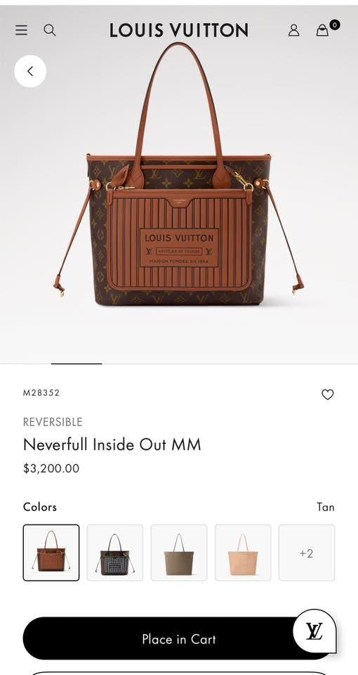 BRAND NEW POUCH OF NEVER FULL INSIDE OUT MM