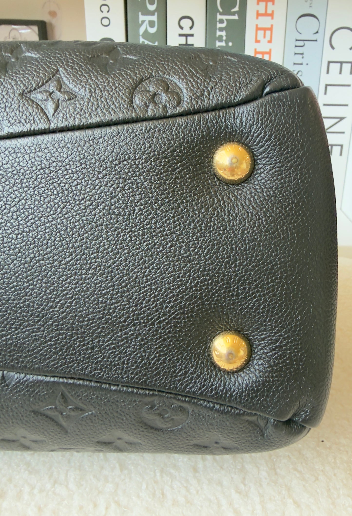 PONTHIEU PM NOIR/BLACK EMPREINTE BAG