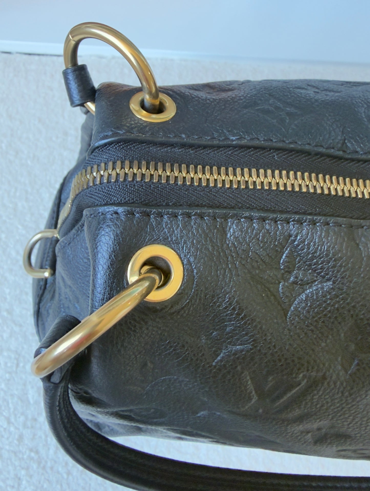 PONTHIEU PM NOIR/BLACK EMPREINTE BAG