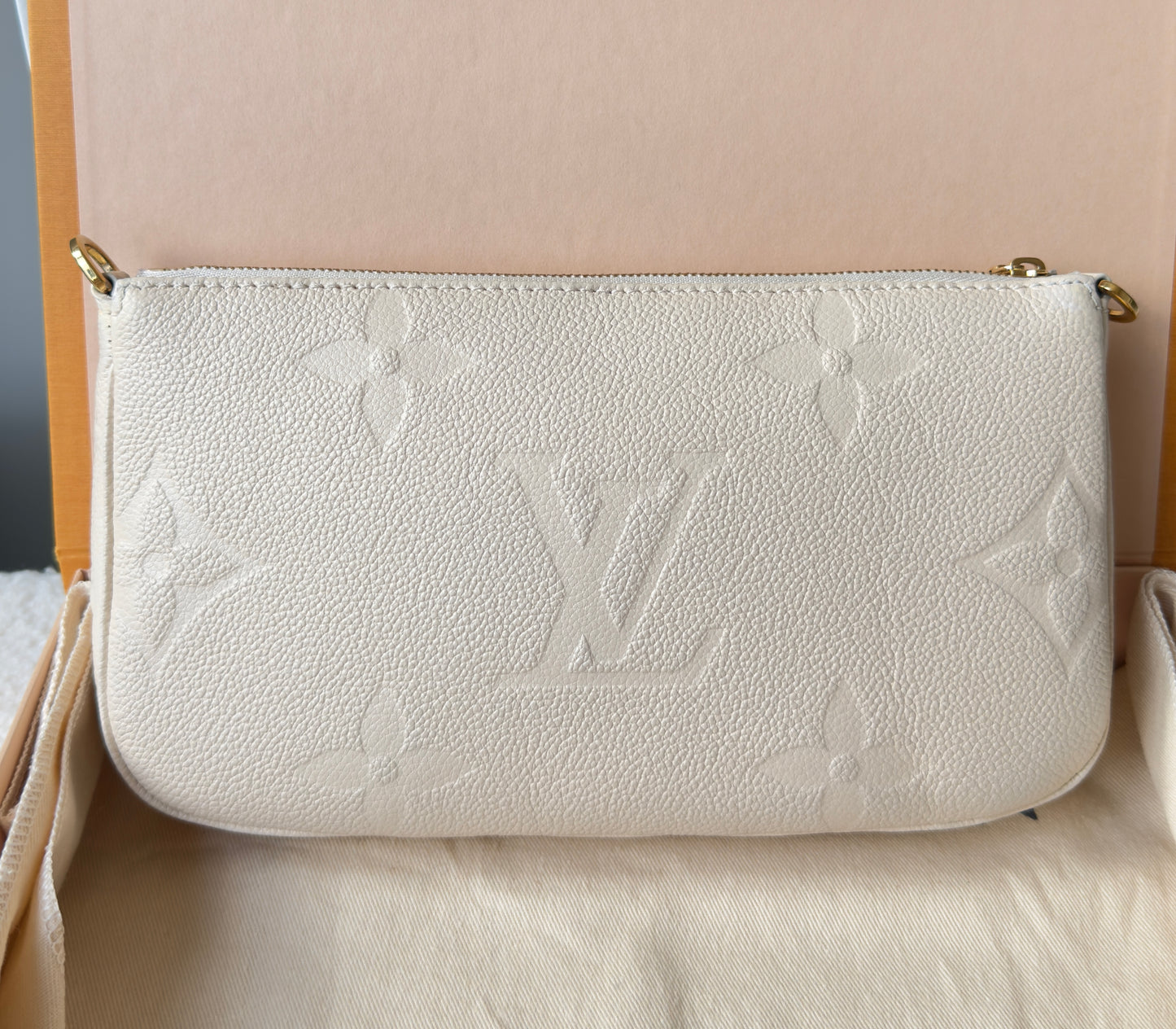 Multi Pochette Accessories Cream Monogram Empreinte Leather