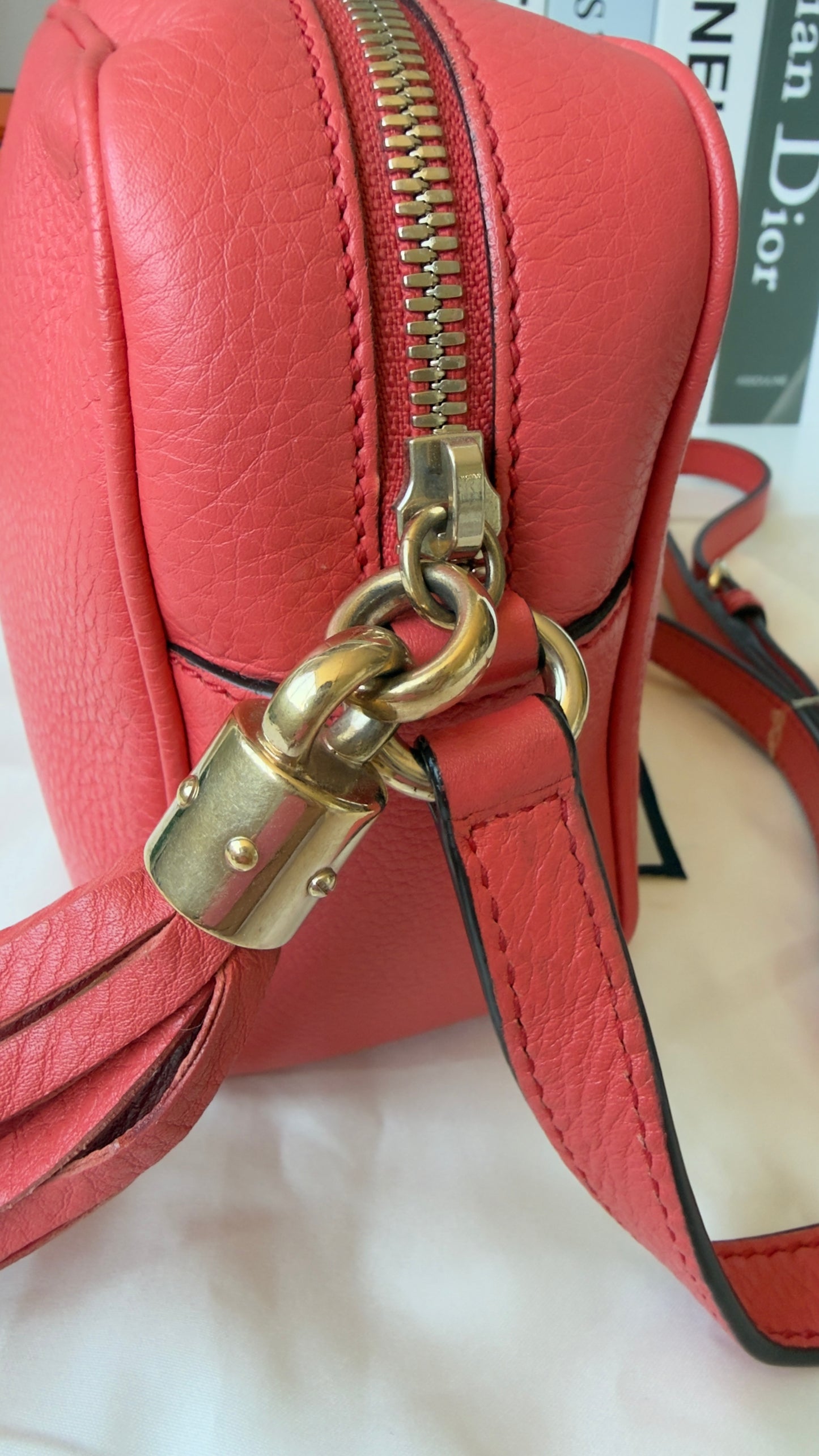 GG PINK ROSE TOPAZ SMALL SOHO DISCO CALFSKIN BAG
