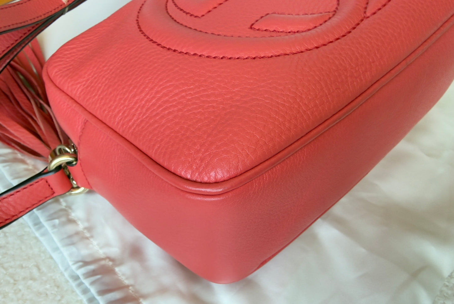 GG PINK ROSE TOPAZ SMALL SOHO DISCO CALFSKIN BAG