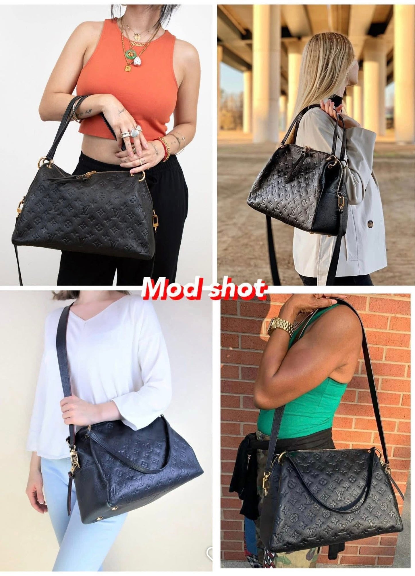 PONTHIEU PM NOIR/BLACK EMPREINTE BAG