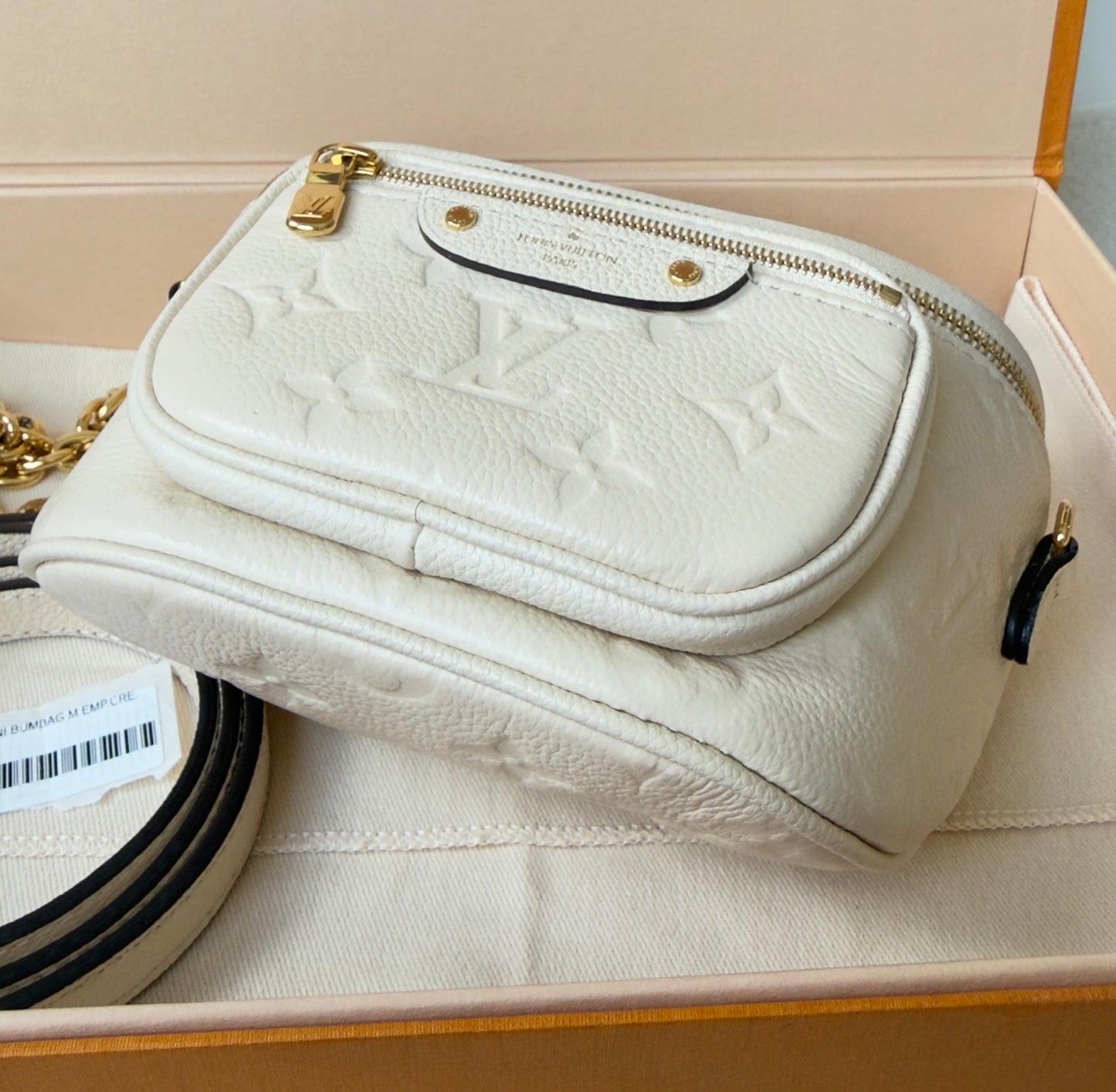 Mini Monogram Empreinte Leather Cream Bumbag