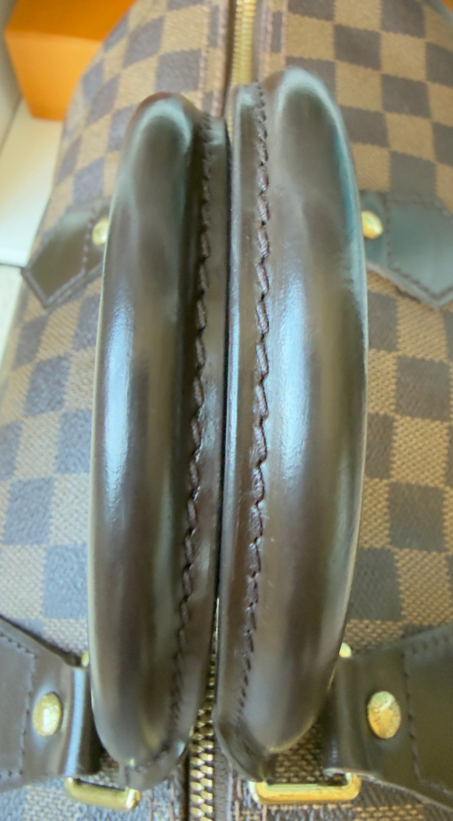 SPEEDY 35 BANDOULIER DAMIER EBENE BAG