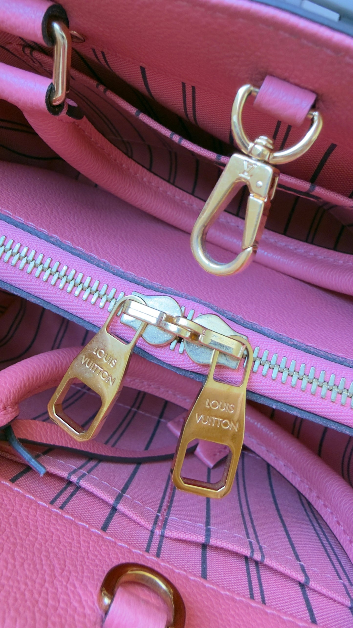 MONTAIGNE BB PINK CHERRY BLOSSOM MNG EMBOSSED CALFSKIN LEATHER