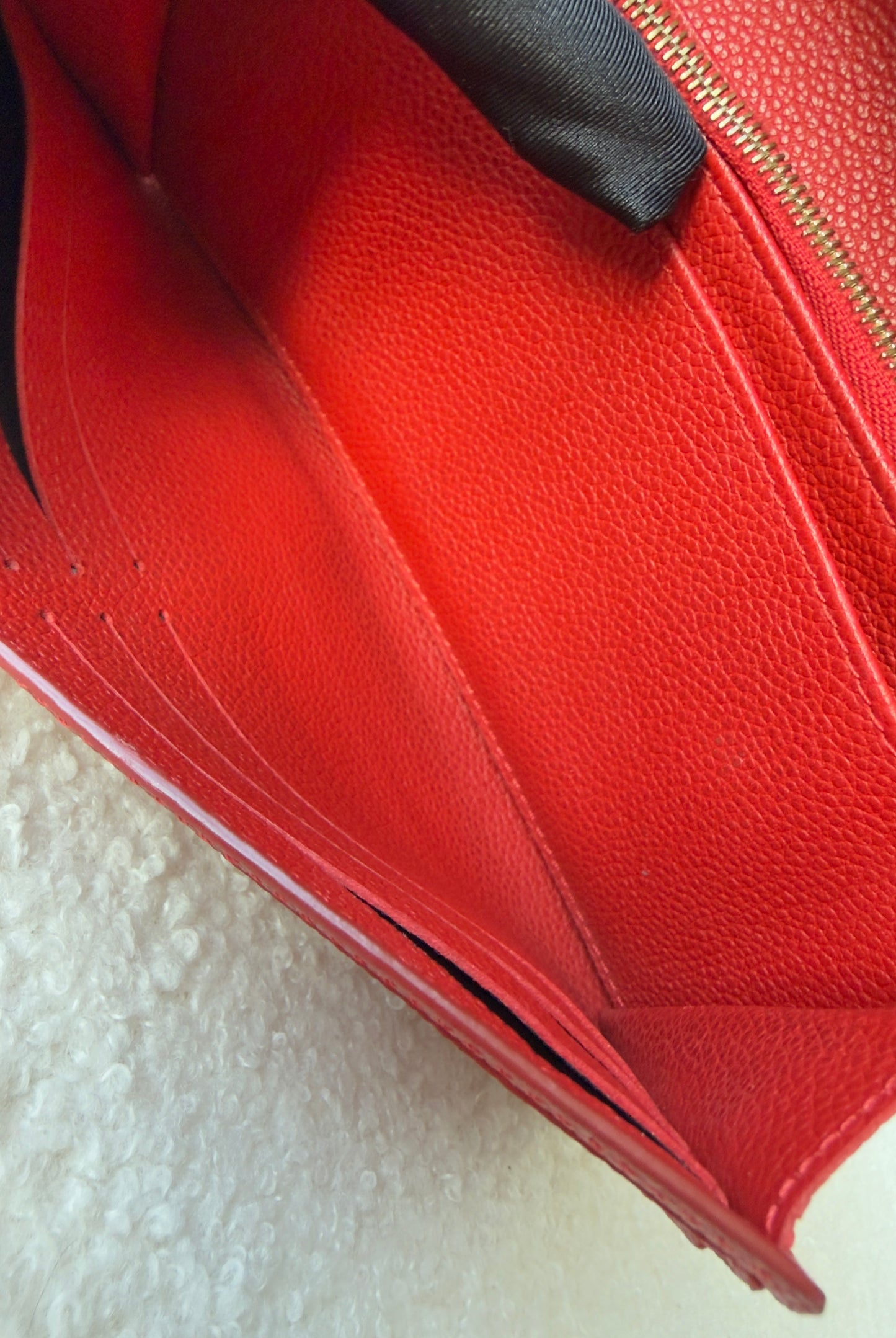 JUNOT BRAIDED RED EMPREINTE SARAH WALLET