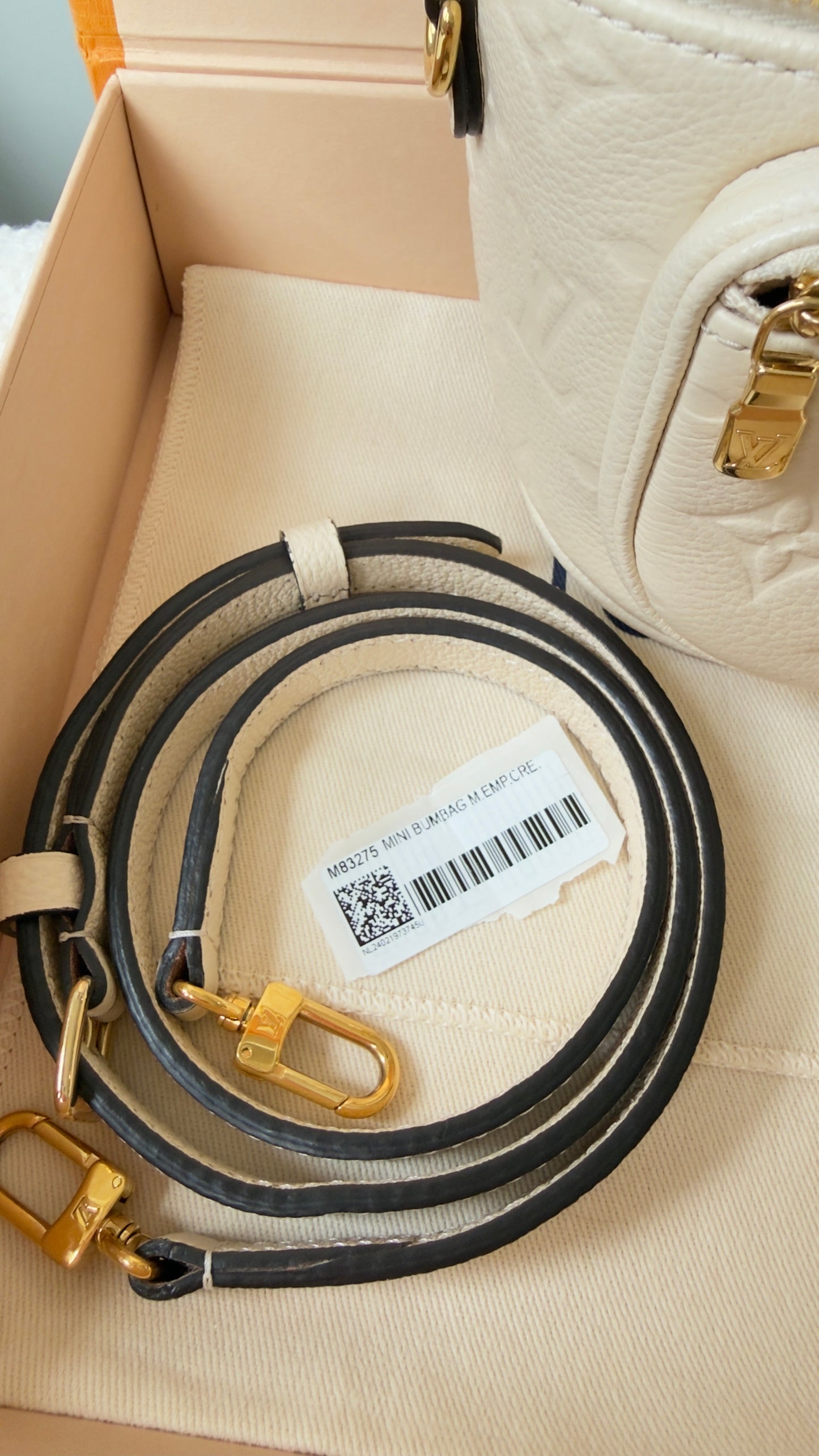 Mini Monogram Empreinte Leather Cream Bumbag