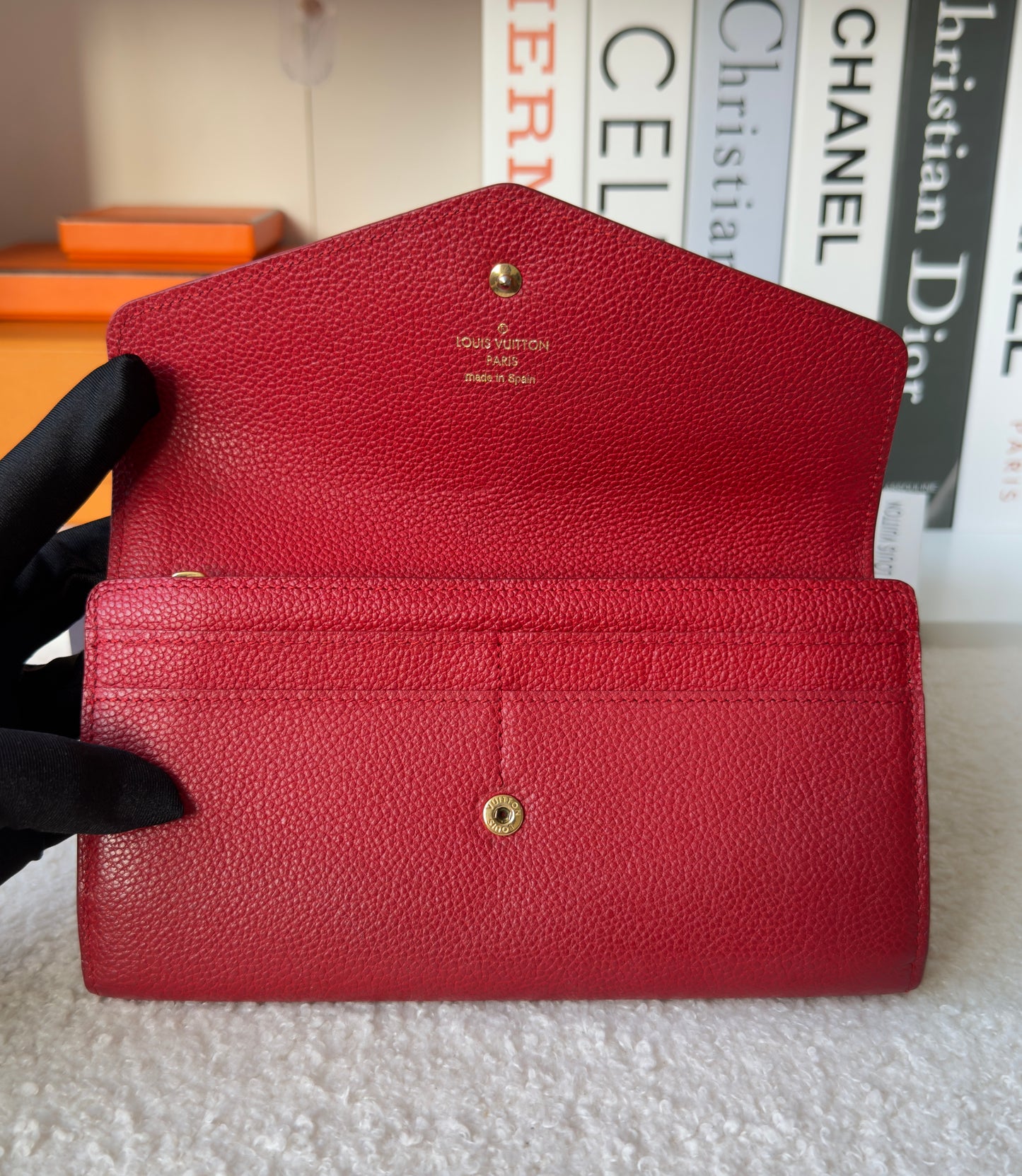 JUNOT BRAIDED RED EMPREINTE SARAH WALLET
