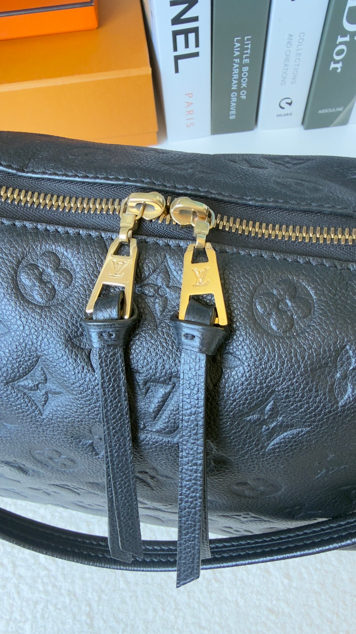 PONTHIEU PM NOIR/BLACK EMPREINTE BAG