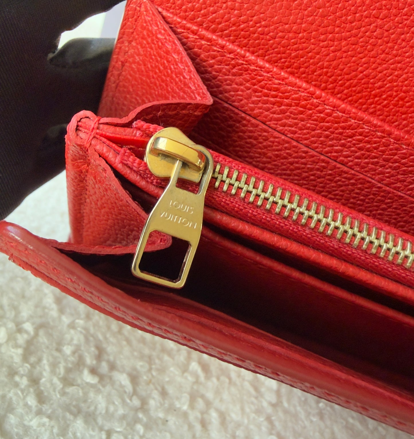 JUNOT BRAIDED RED EMPREINTE SARAH WALLET