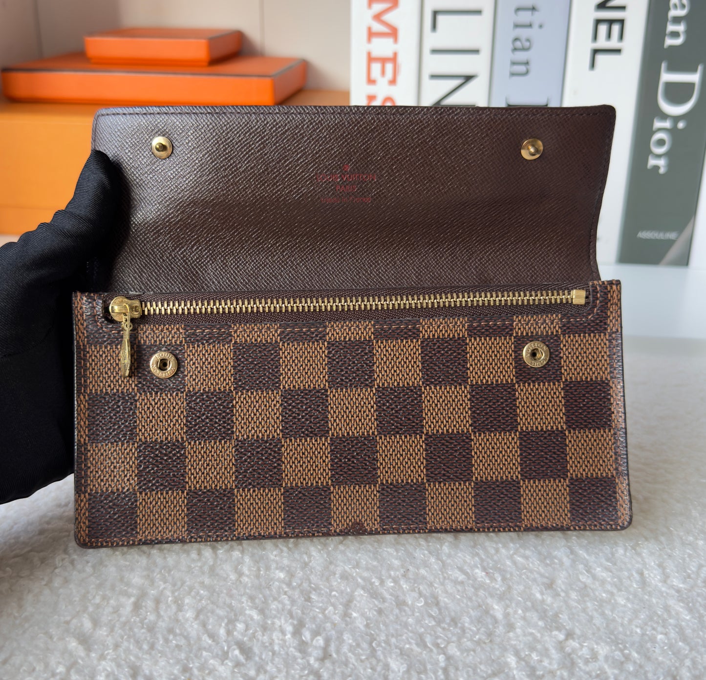 Portefeuille Accordeon Damier ebene Wallet