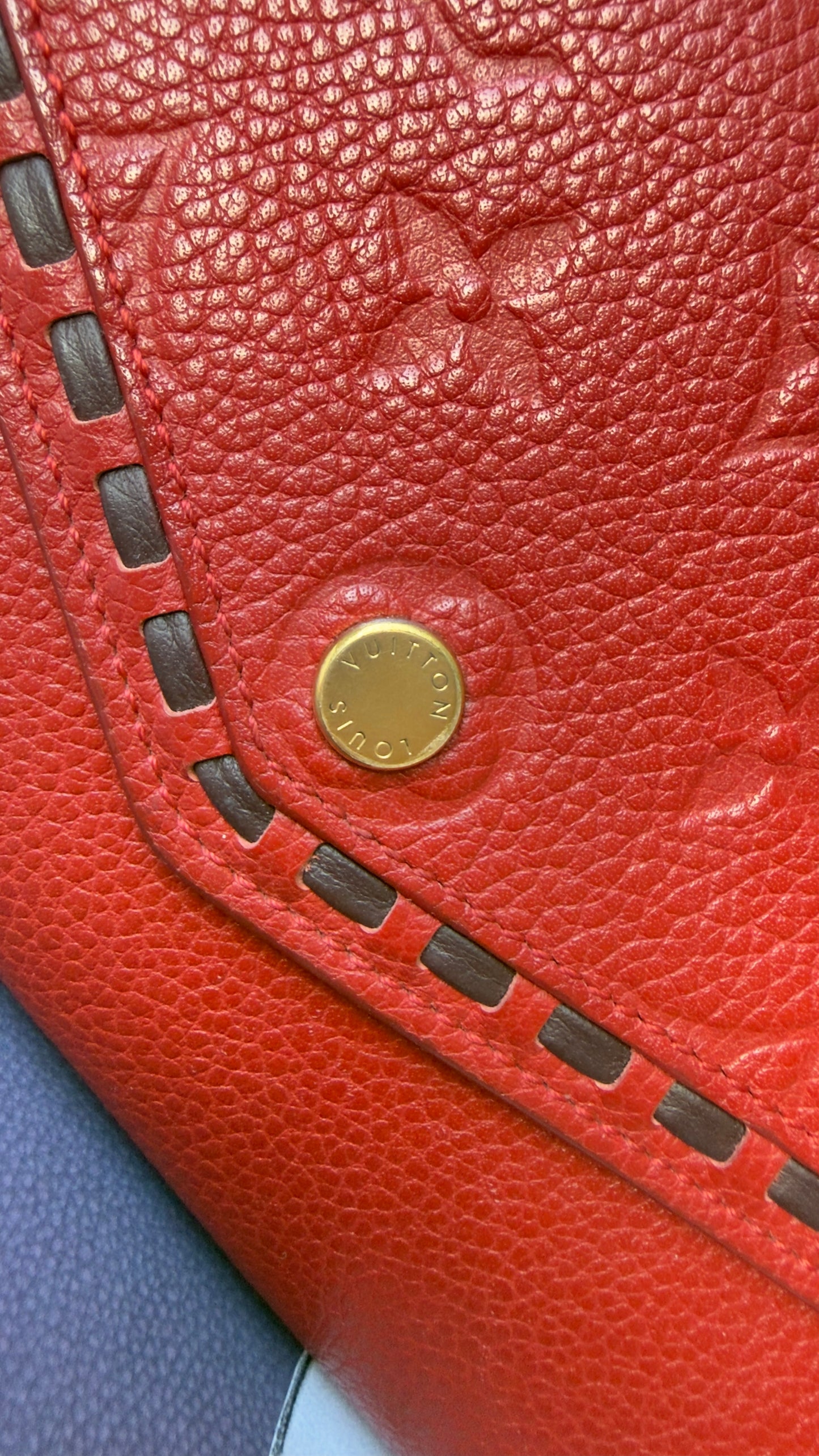 JUNOT BRAIDED RED EMPREINTE SARAH WALLET