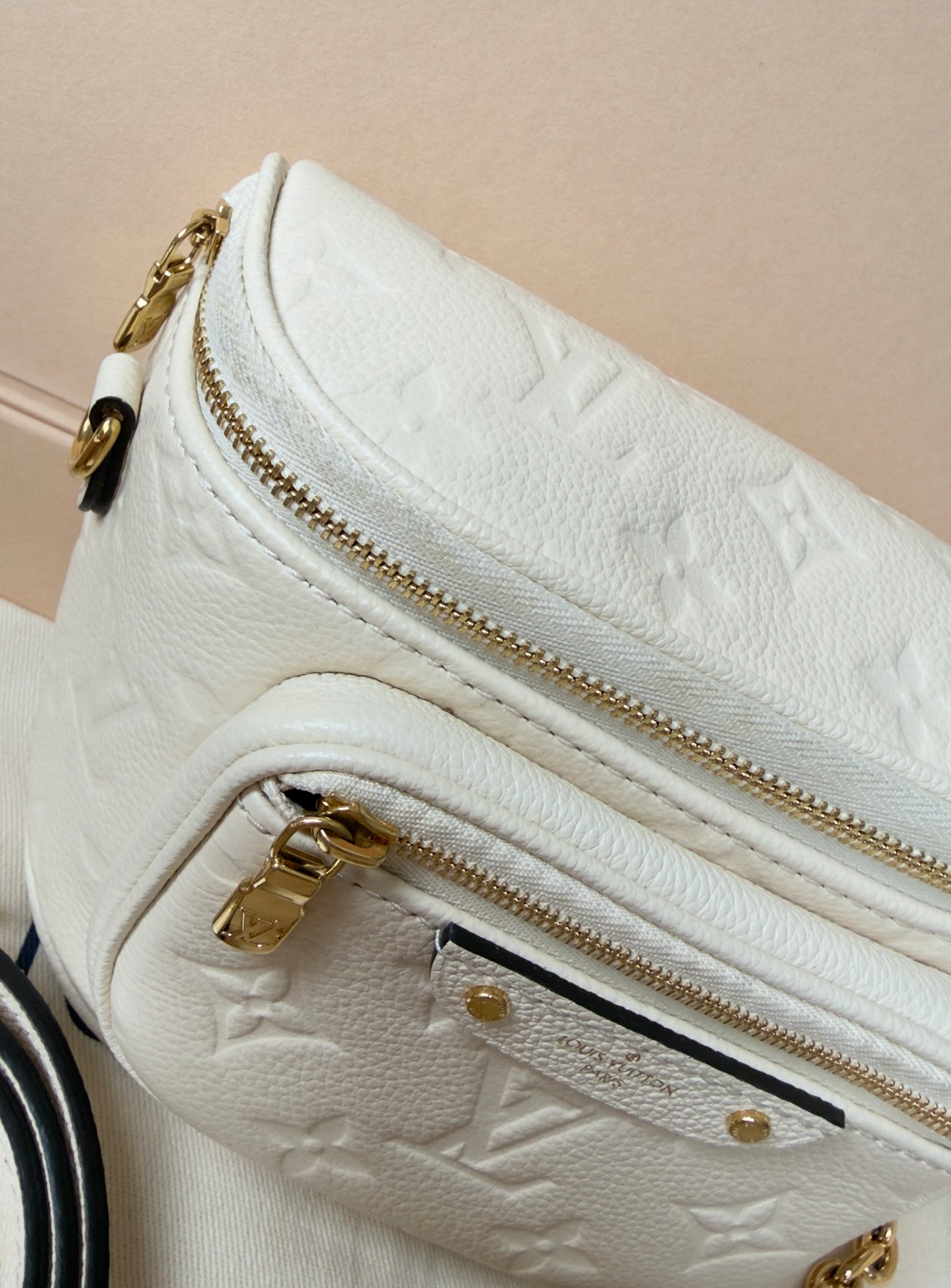 Mini Monogram Empreinte Leather Cream Bumbag