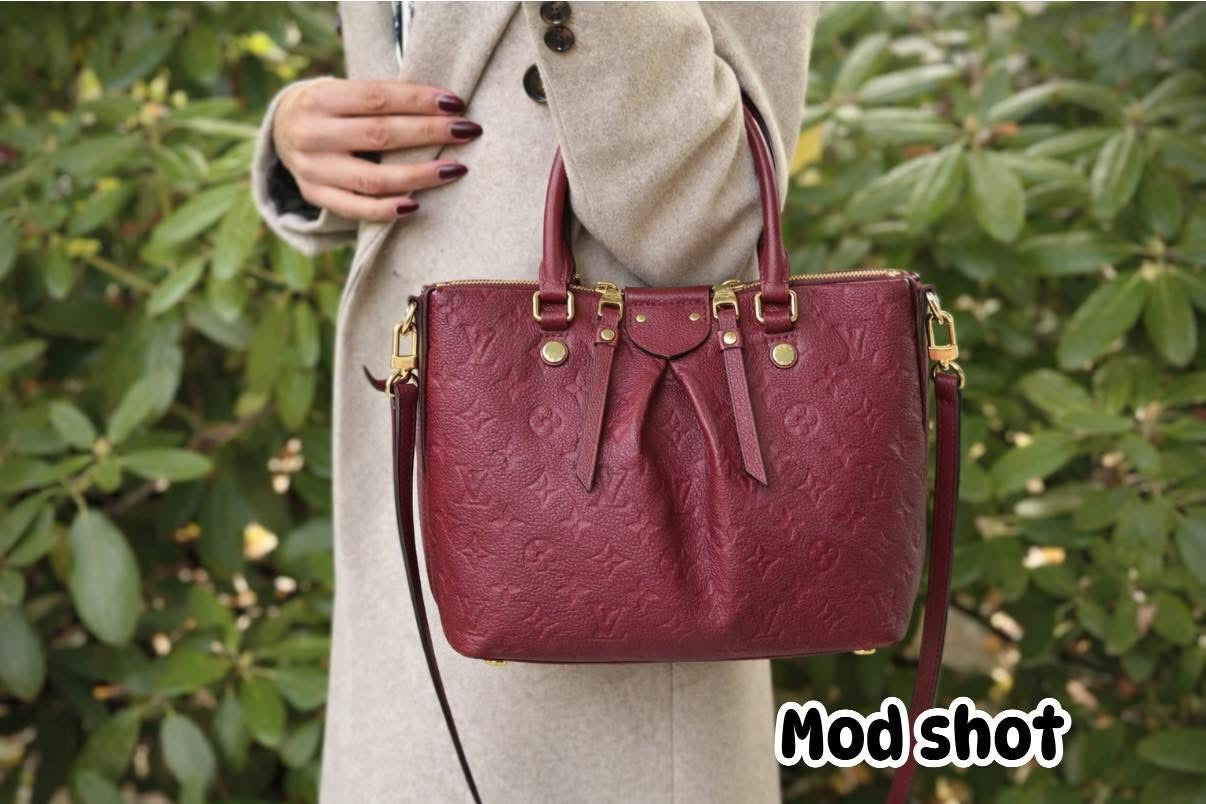 MAZARINE MM RED/BURGUNDY EMPREINTE HAND & SHOULDER BAG