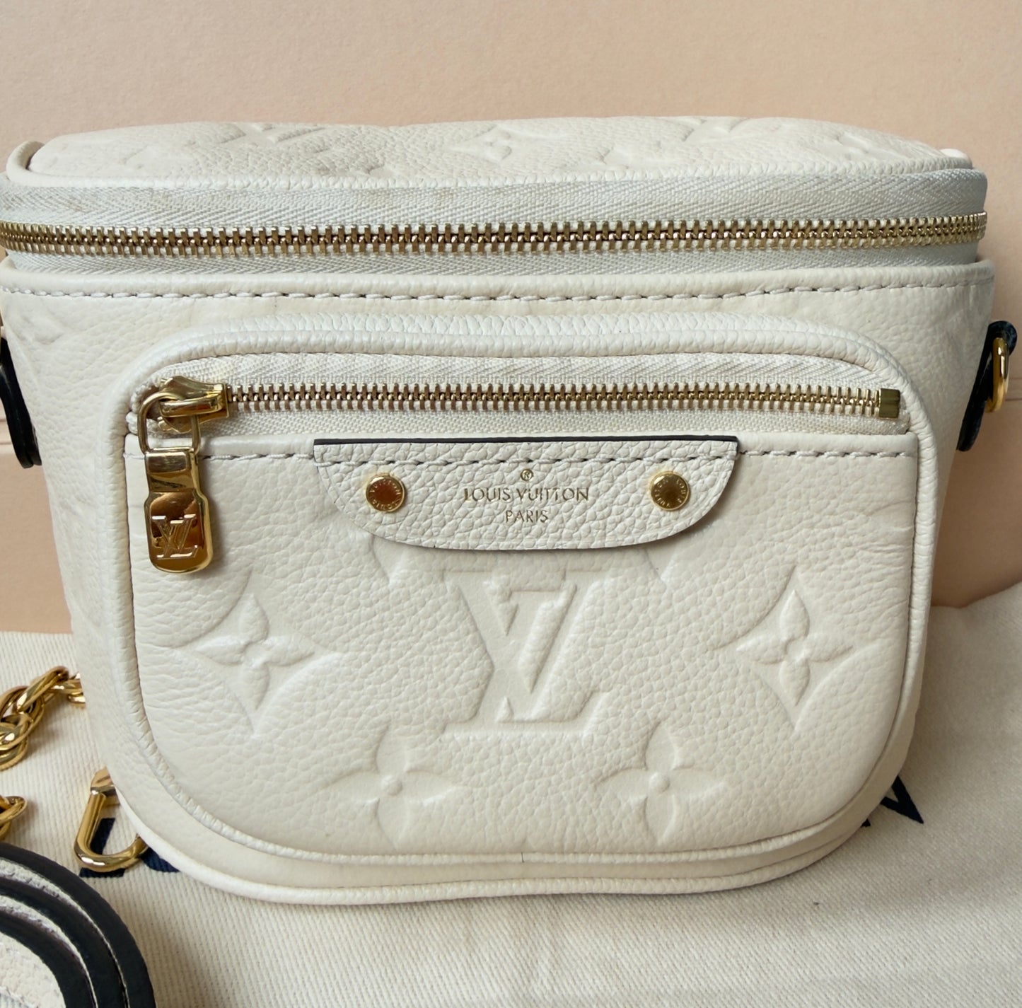 Mini Monogram Empreinte Leather Cream Bumbag