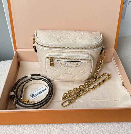 Mini Monogram Empreinte Leather Cream Bumbag