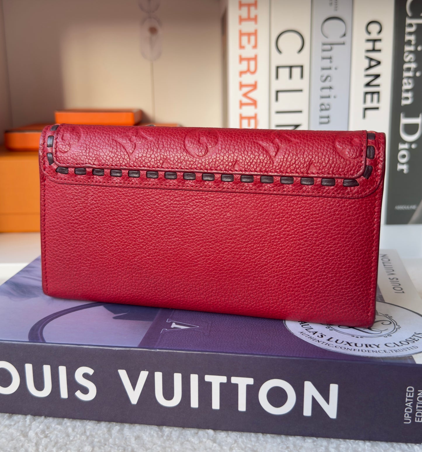JUNOT BRAIDED RED EMPREINTE SARAH WALLET