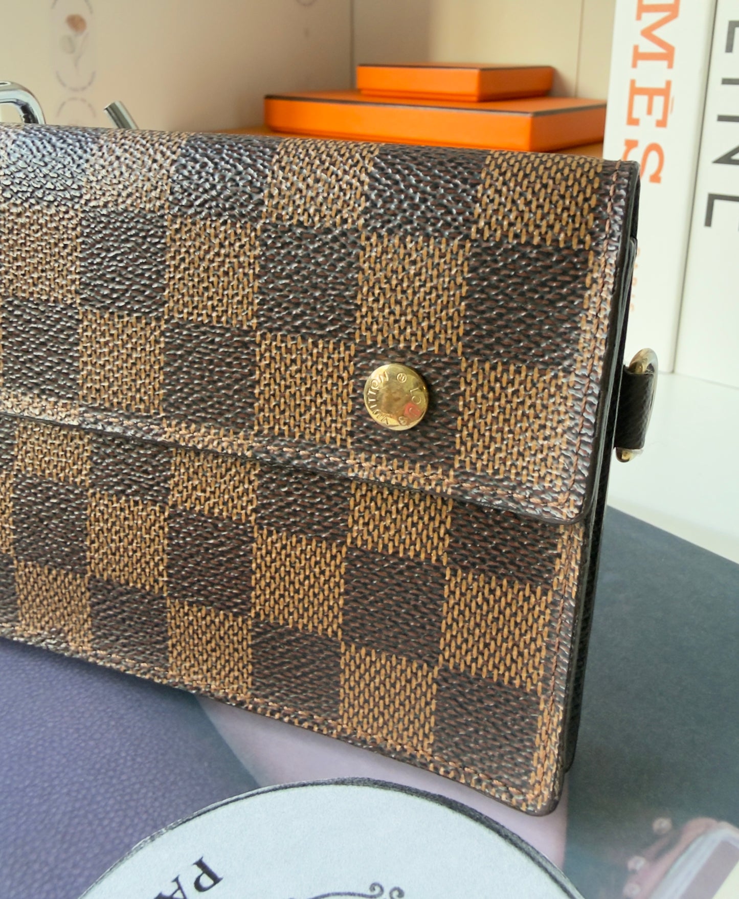 Portefeuille Accordeon Damier ebene Wallet