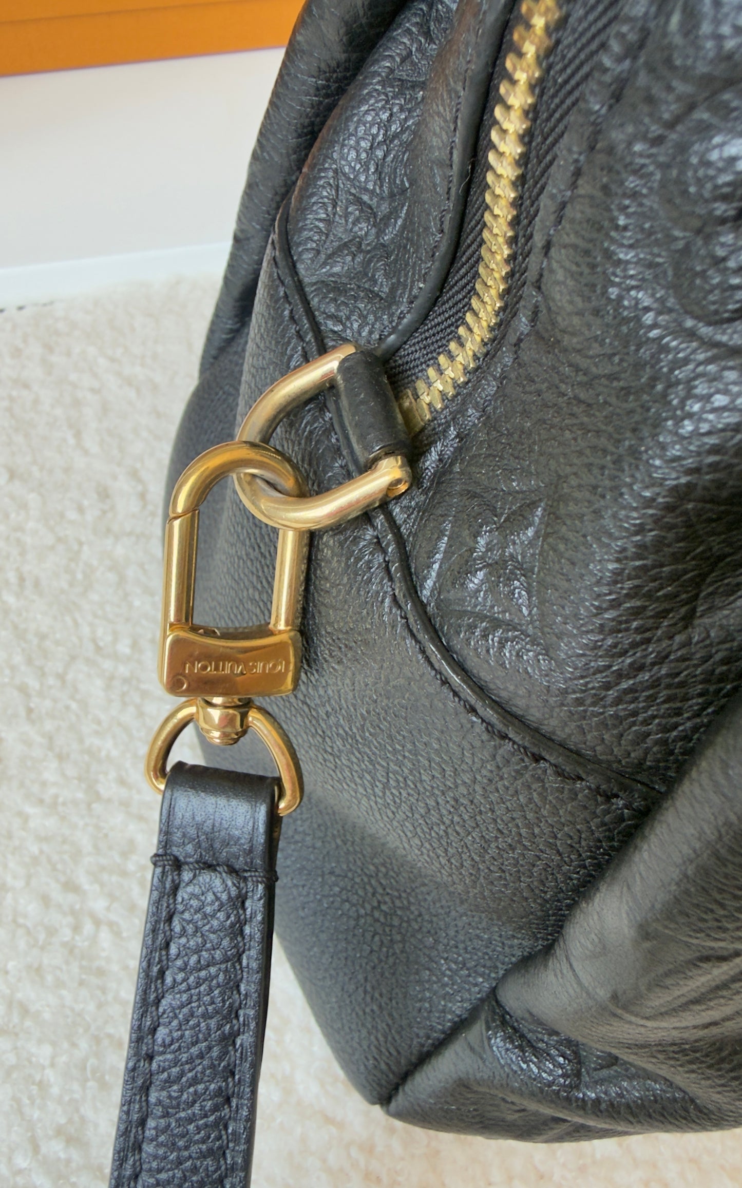PONTHIEU PM NOIR/BLACK EMPREINTE BAG