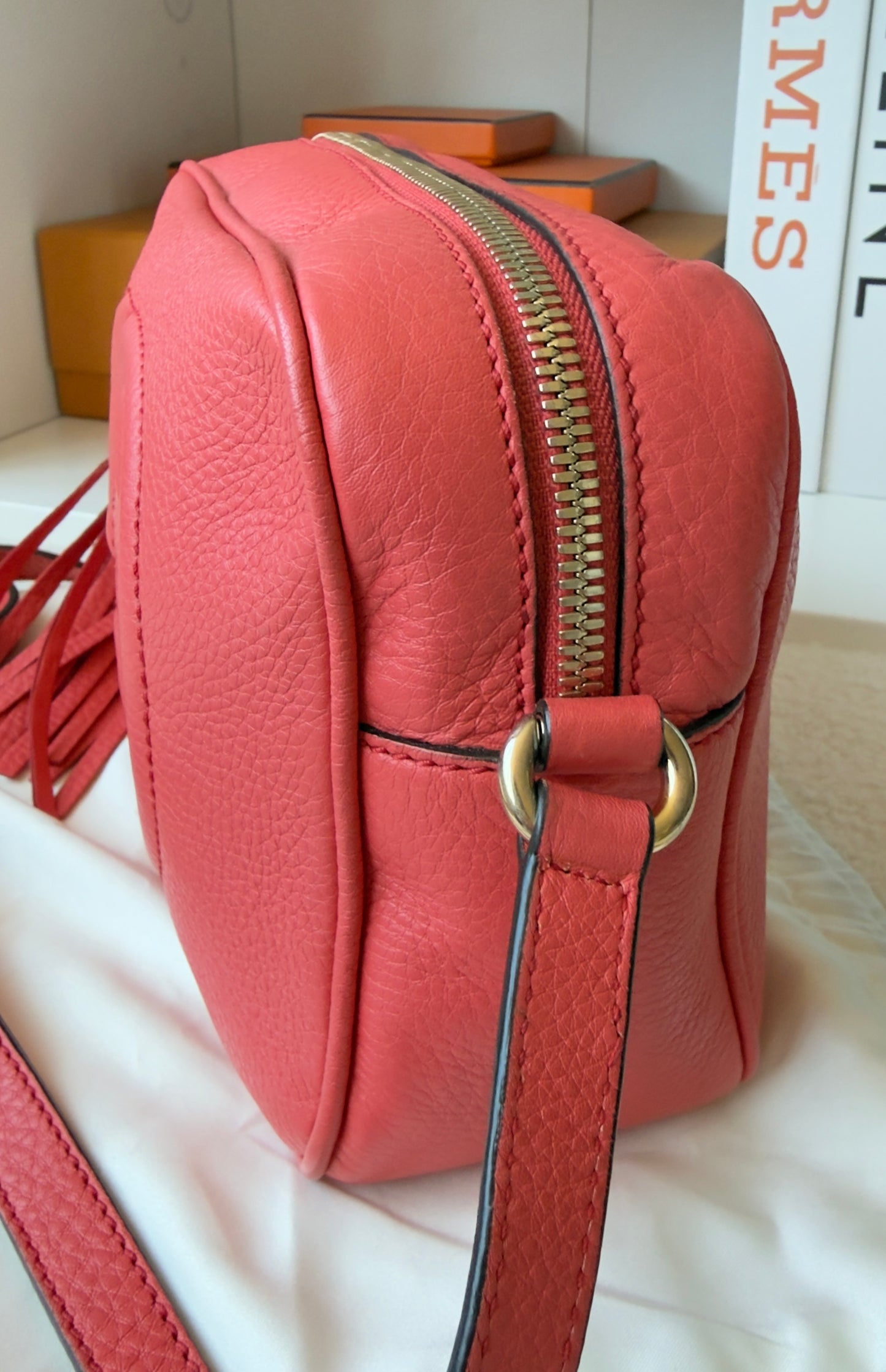 GG PINK ROSE TOPAZ SMALL SOHO DISCO CALFSKIN BAG