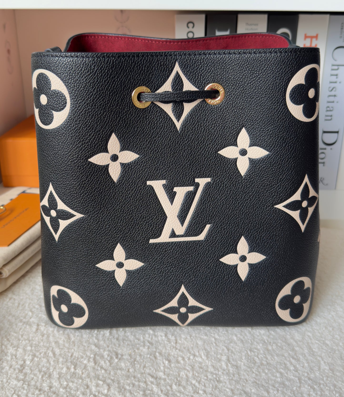 NEONOE MM BLACK/BEIGE EMPREINTE BAG