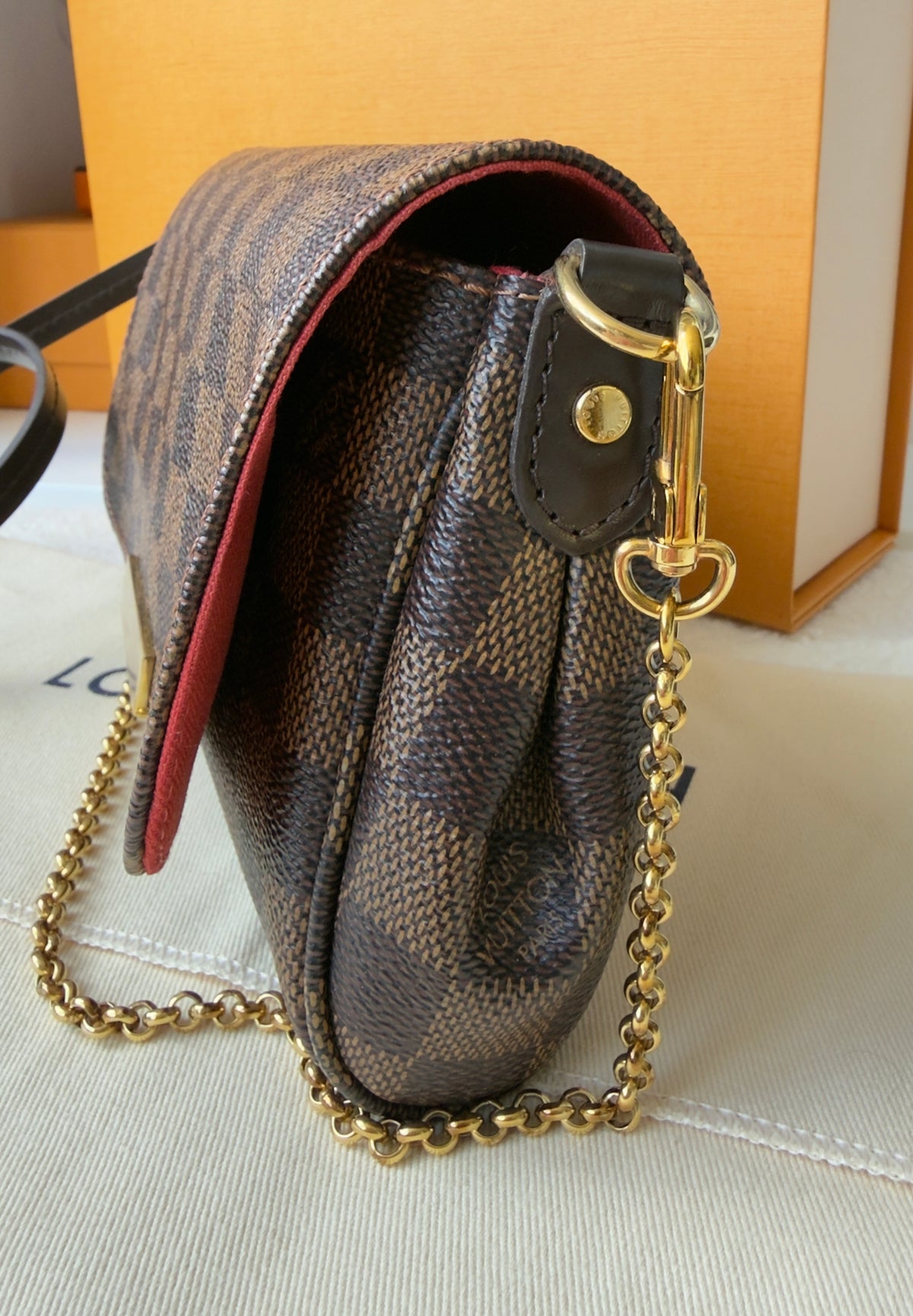 FAVORITE PM DAMIER EBENE CLUTCH/CROSSBODY BAG