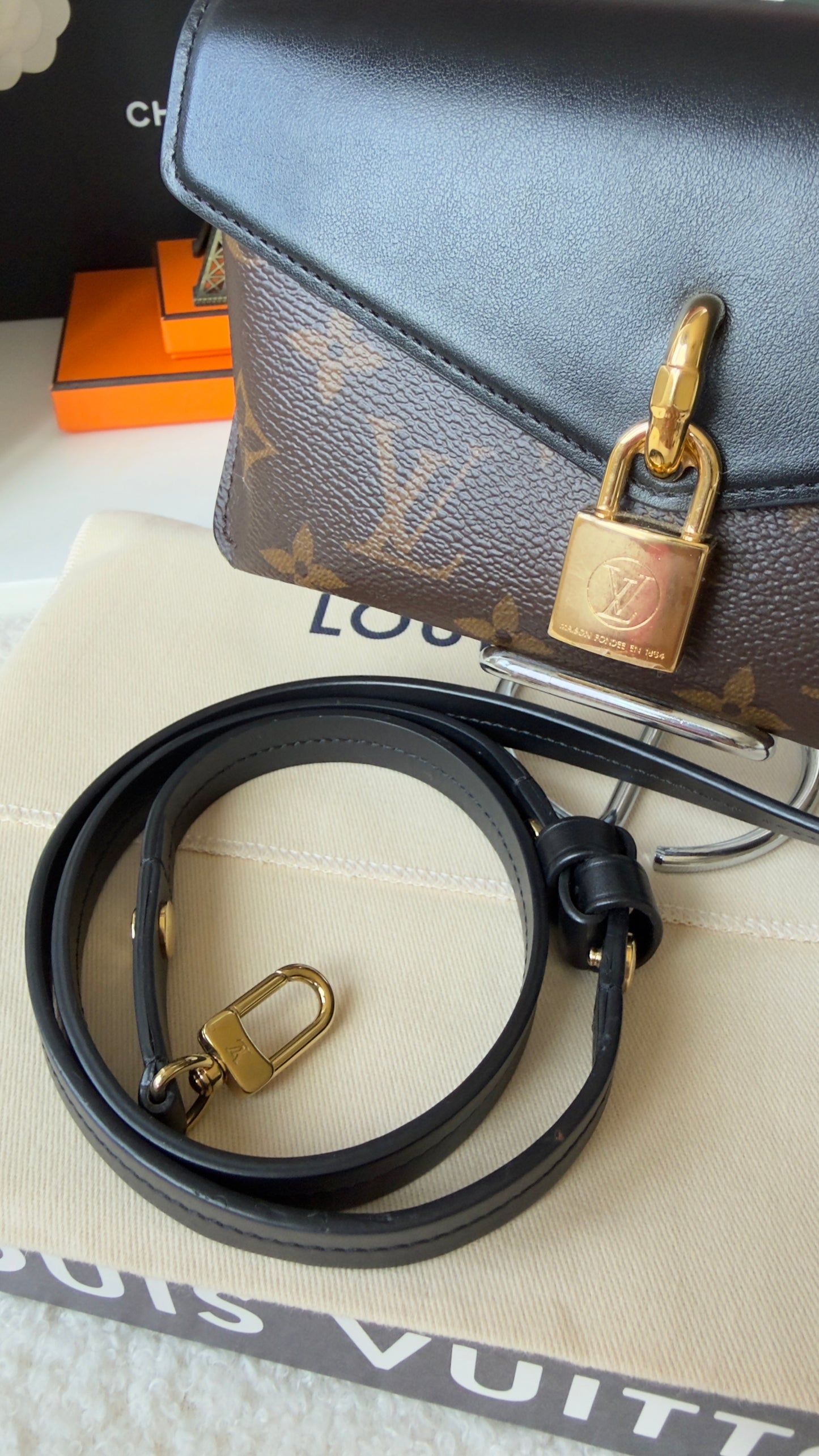 Padlock on Strap Handbag Monogram Canvas and Leather