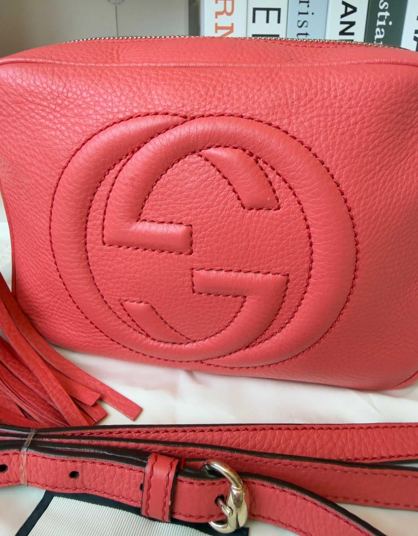GG PINK ROSE TOPAZ SMALL SOHO DISCO CALFSKIN BAG