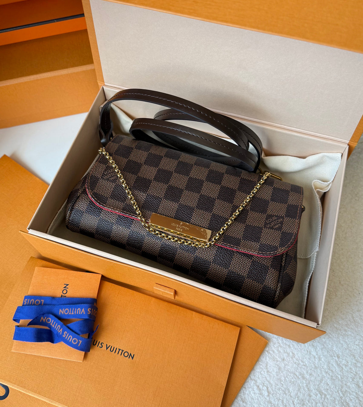 FAVORITE PM DAMIER EBENE CLUTCH/CROSSBODY BAG