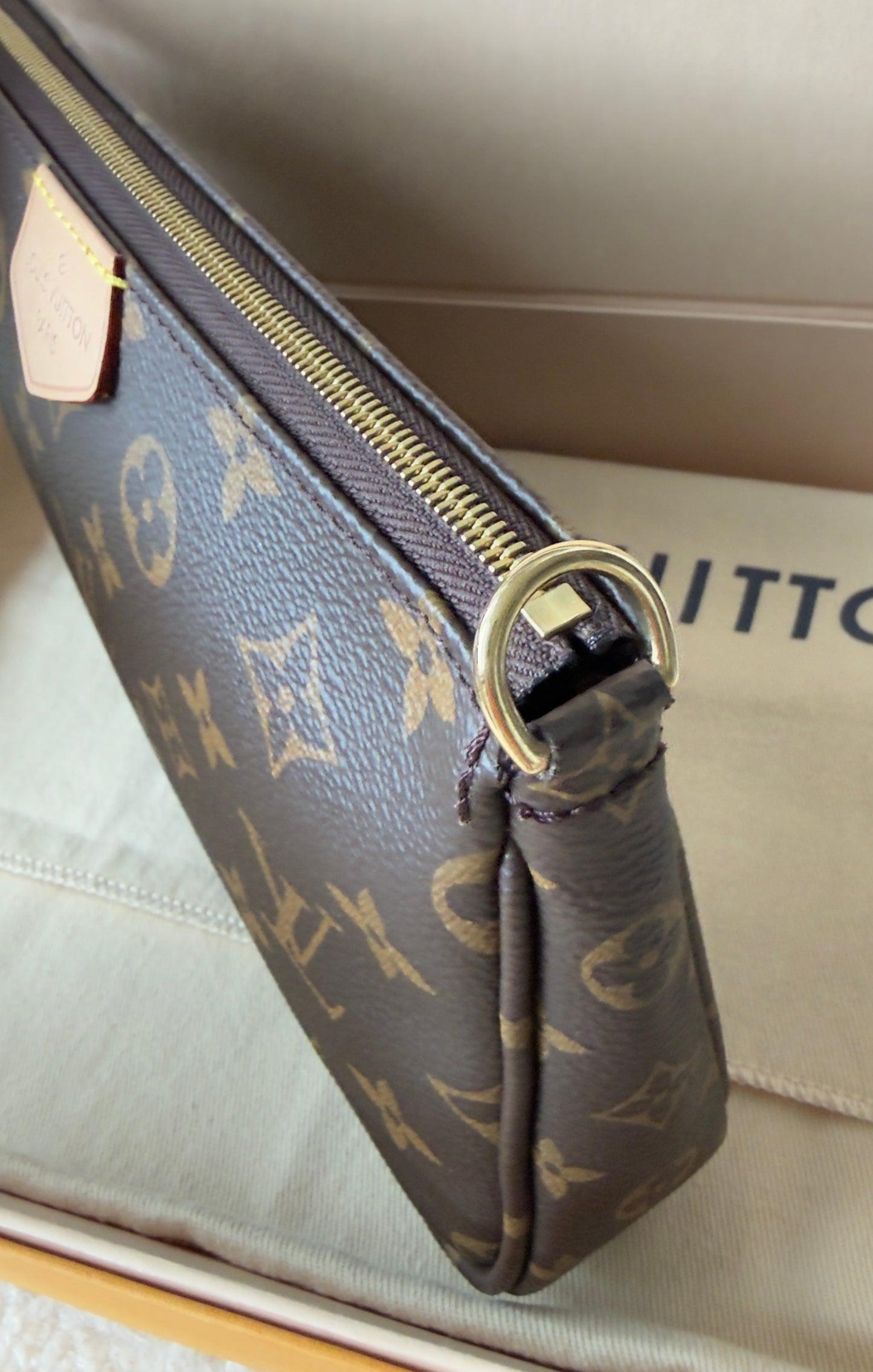 LIKE NEW MULTI POCHETTE ACCESSORIES KHAKI MONOGRAM