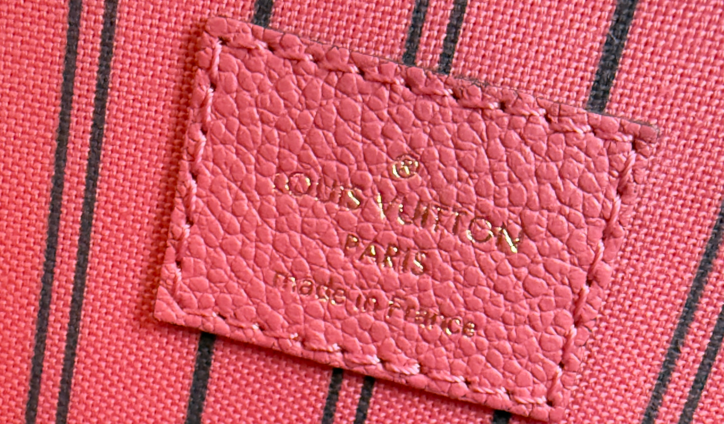 MONTAIGNE BB PINK CHERRY BLOSSOM MNG EMBOSSED CALFSKIN LEATHER