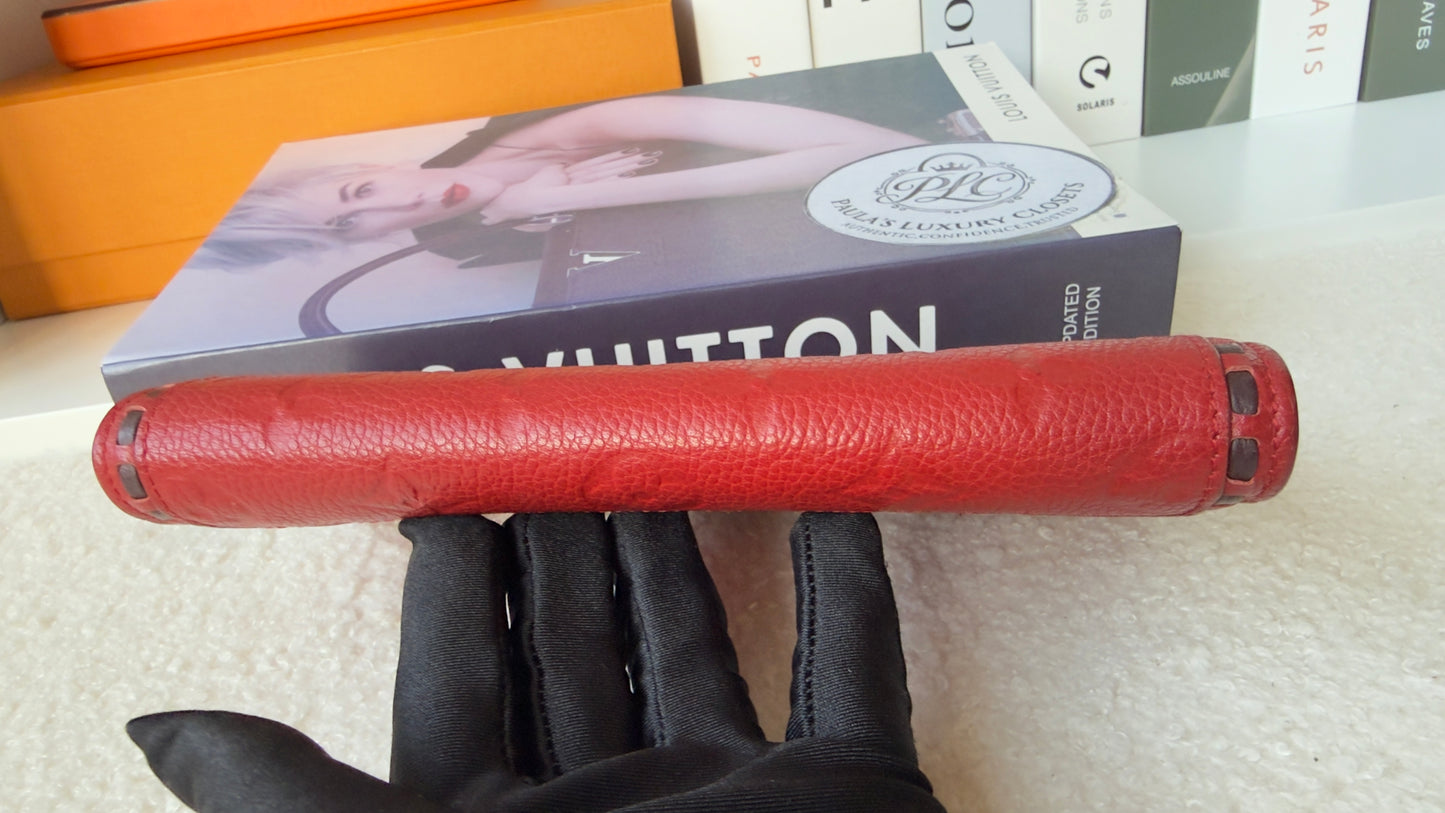 JUNOT BRAIDED RED EMPREINTE SARAH WALLET