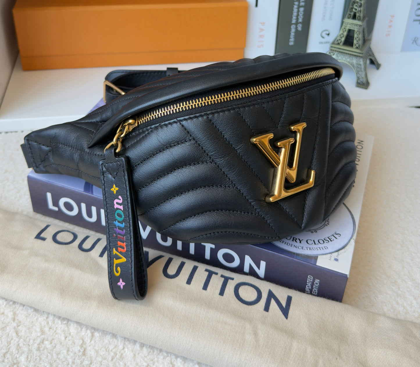 NEW WAVE BUMBAG BLACK CALFSKIN BAG