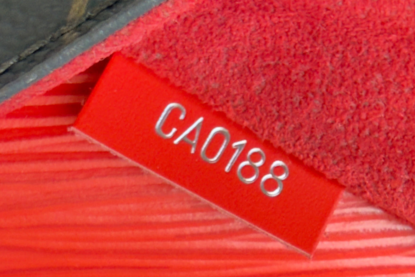 ST’MICHEL COQUELICOT RED EPI LEATHER MNG CANVAS BAG