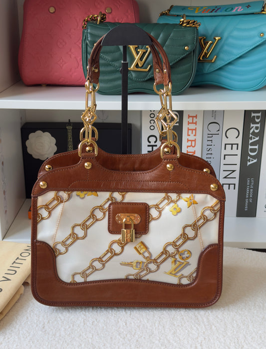 Limited Edition White Monogram Cabas Charms Bag