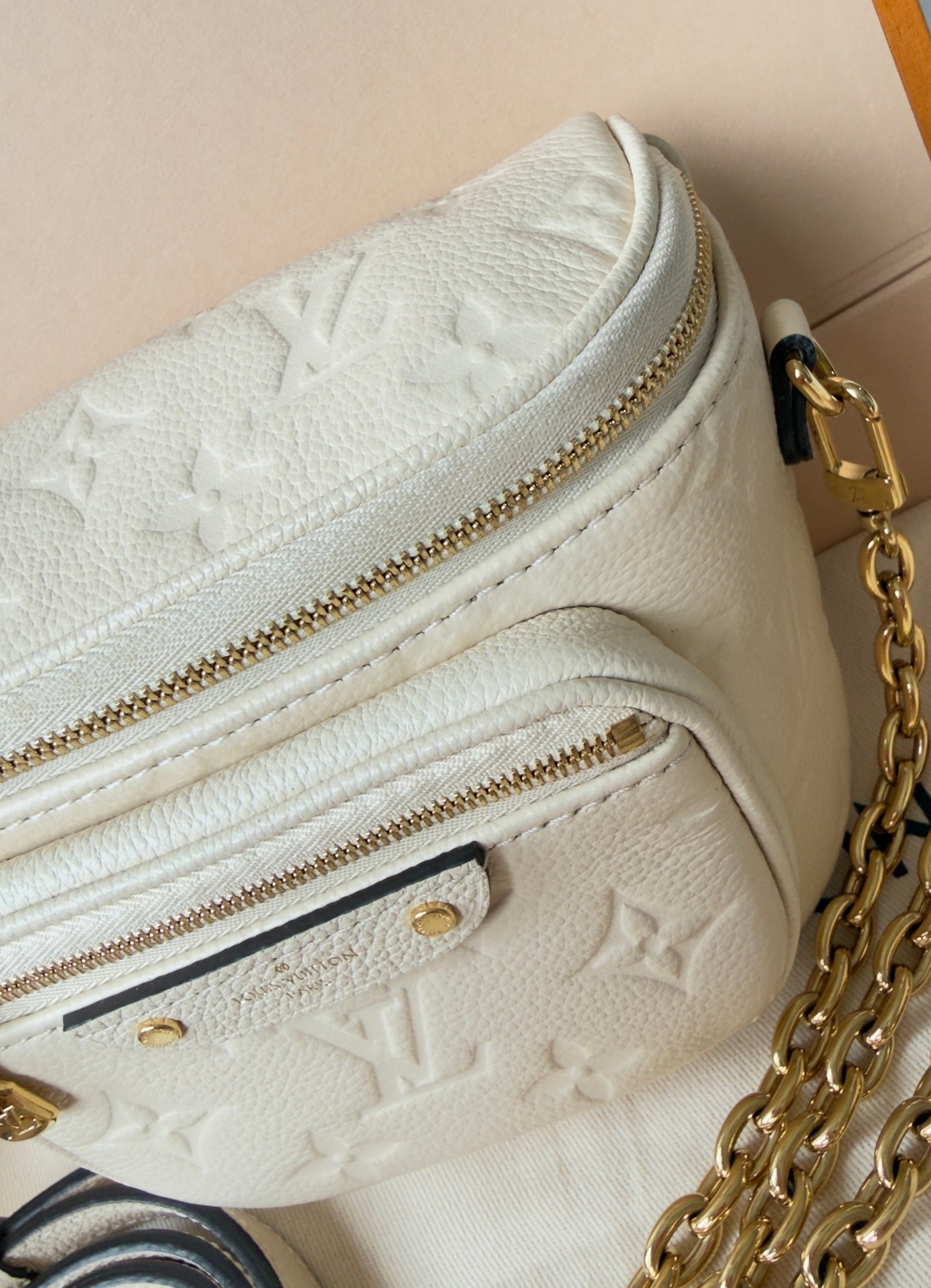Mini Monogram Empreinte Leather Cream Bumbag
