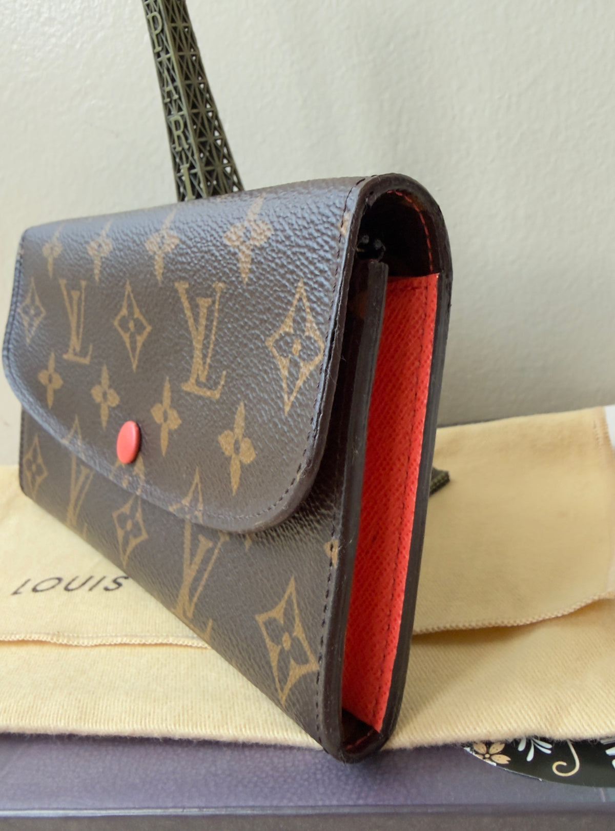 EMILLE MONOGRAM POPPY WALLET