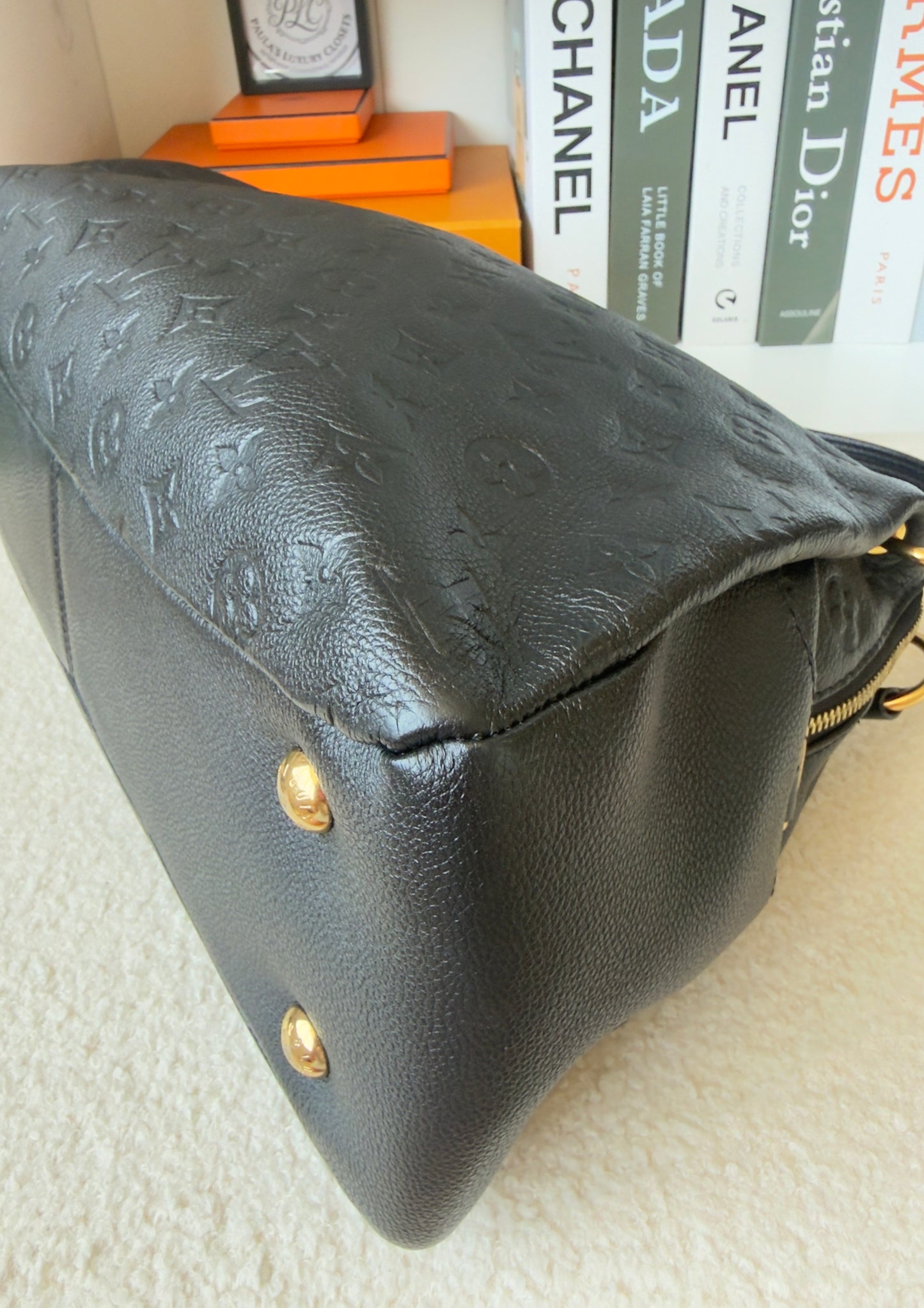 PONTHIEU PM NOIR/BLACK EMPREINTE BAG