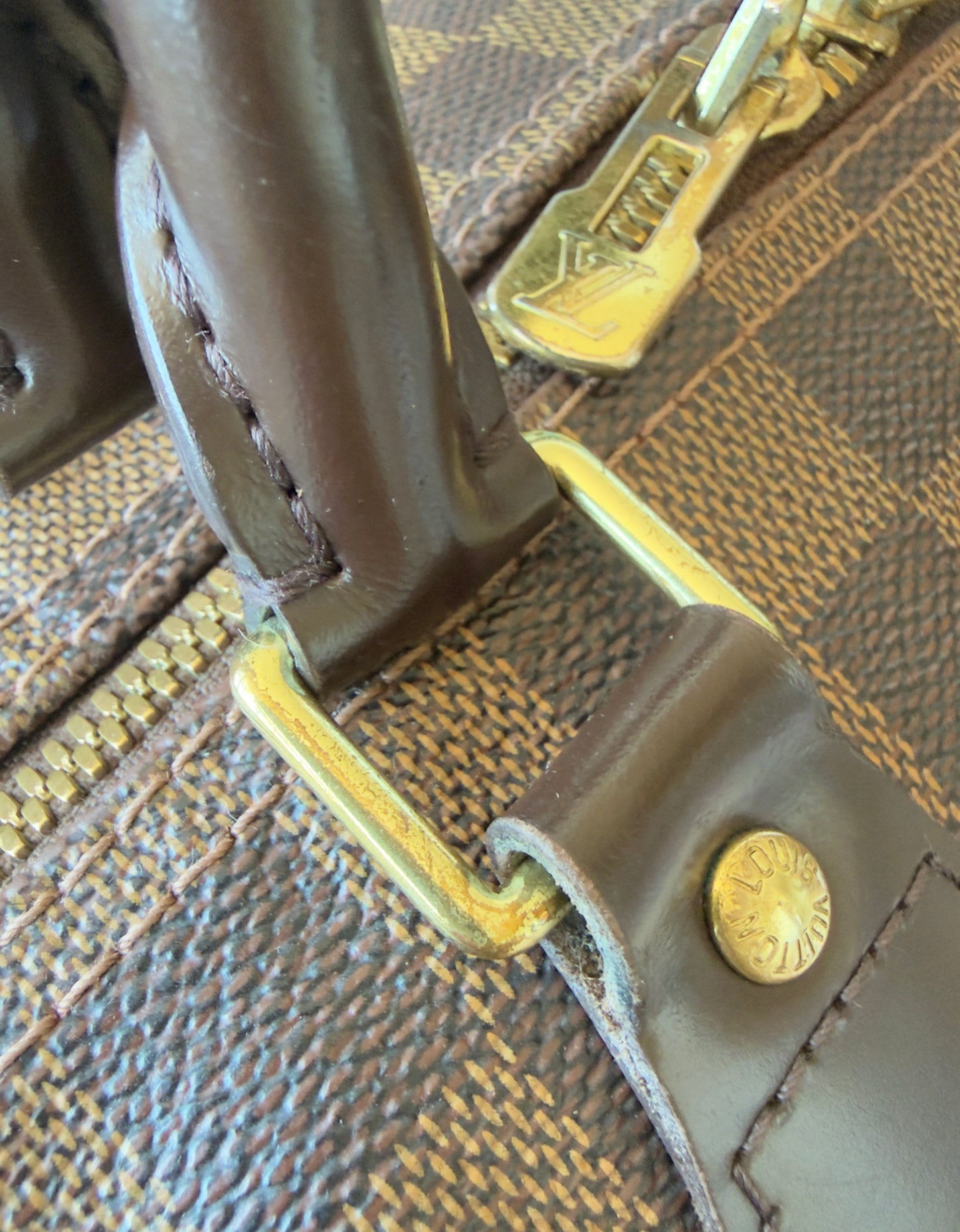 SPEEDY 35 BANDOULIER DAMIER EBENE BAG