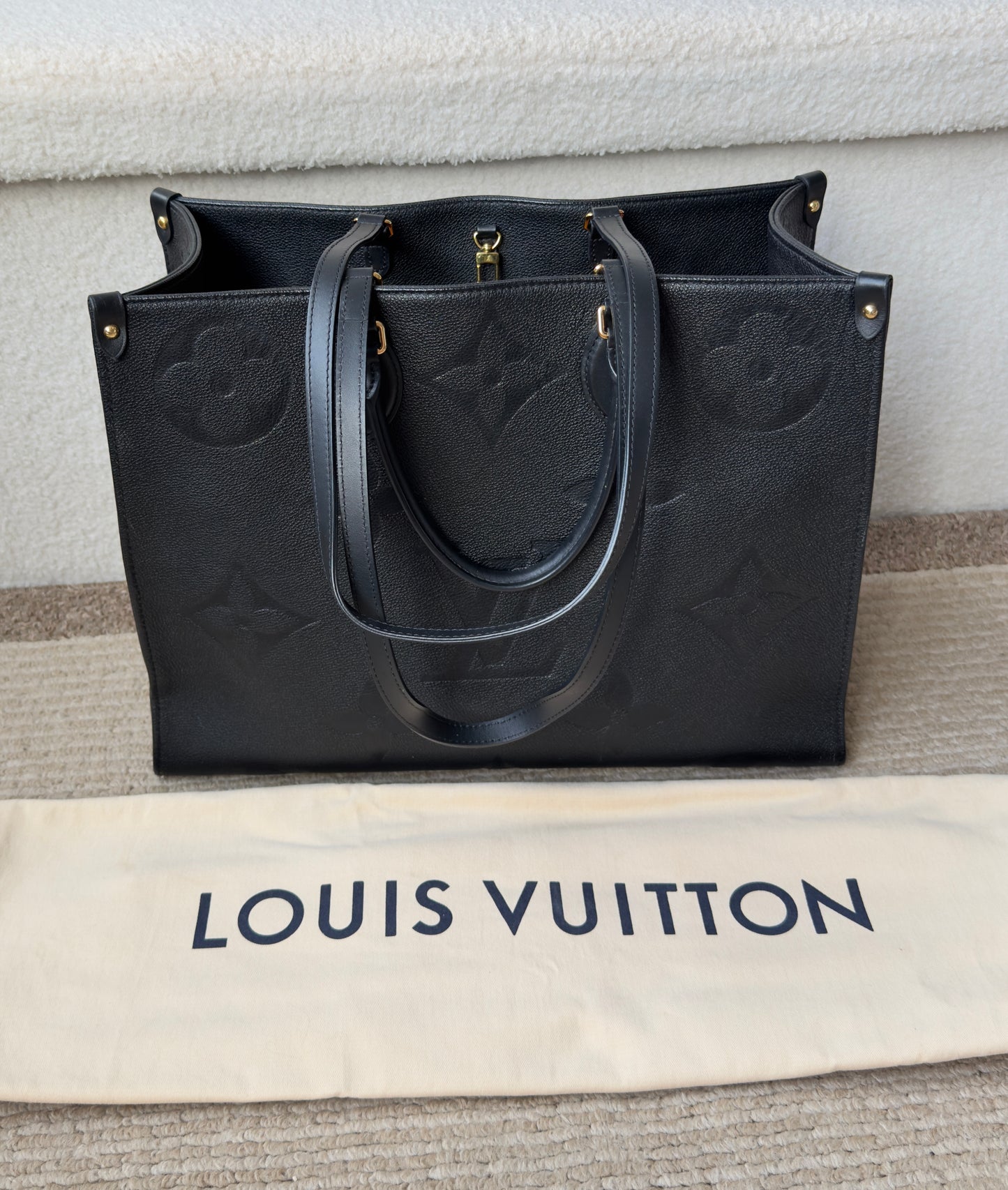 ONTHEGO GM BLACK EMPREINTE BAG