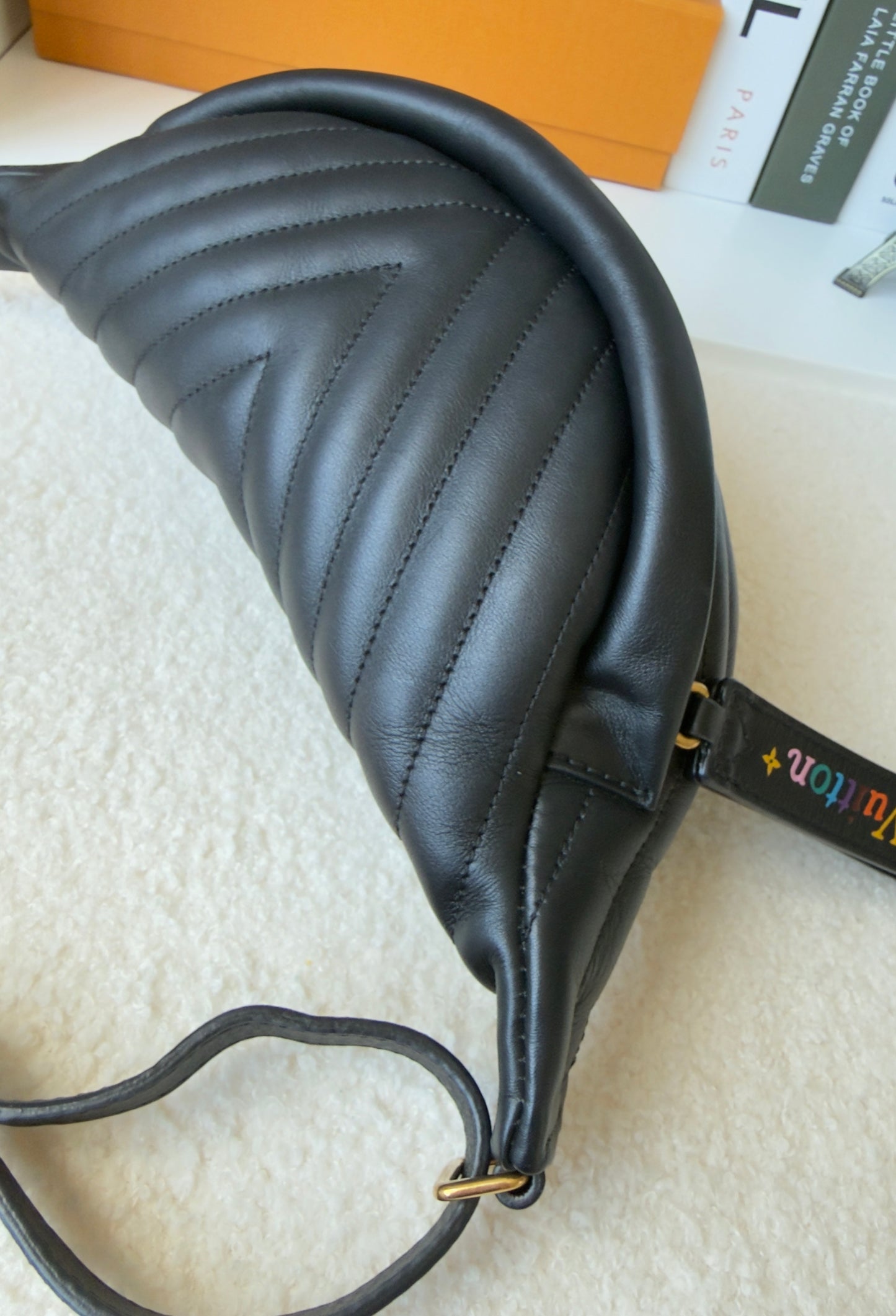 NEW WAVE BUMBAG BLACK CALFSKIN BAG