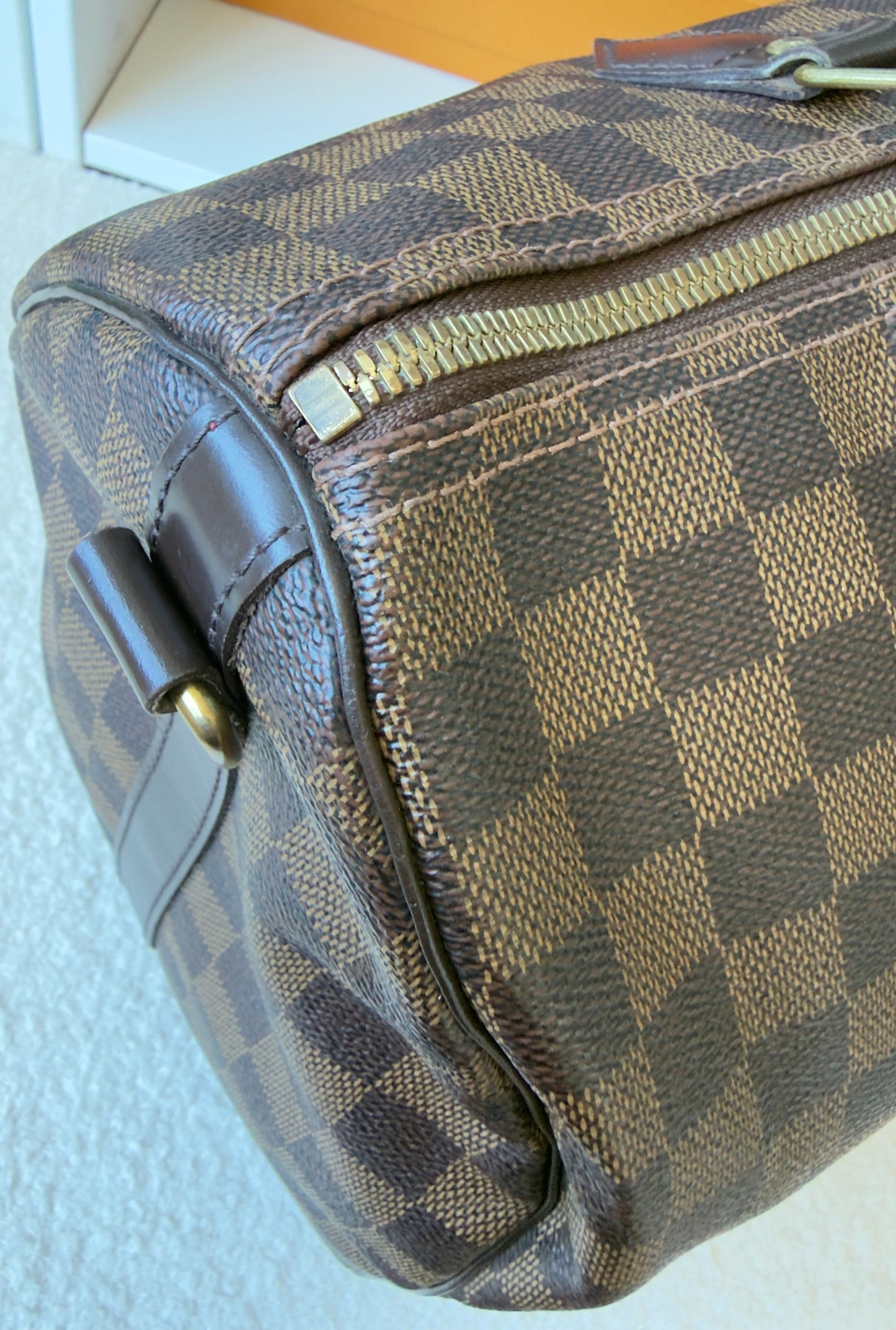 SPEEDY 35 BANDOULIER DAMIER EBENE BAG