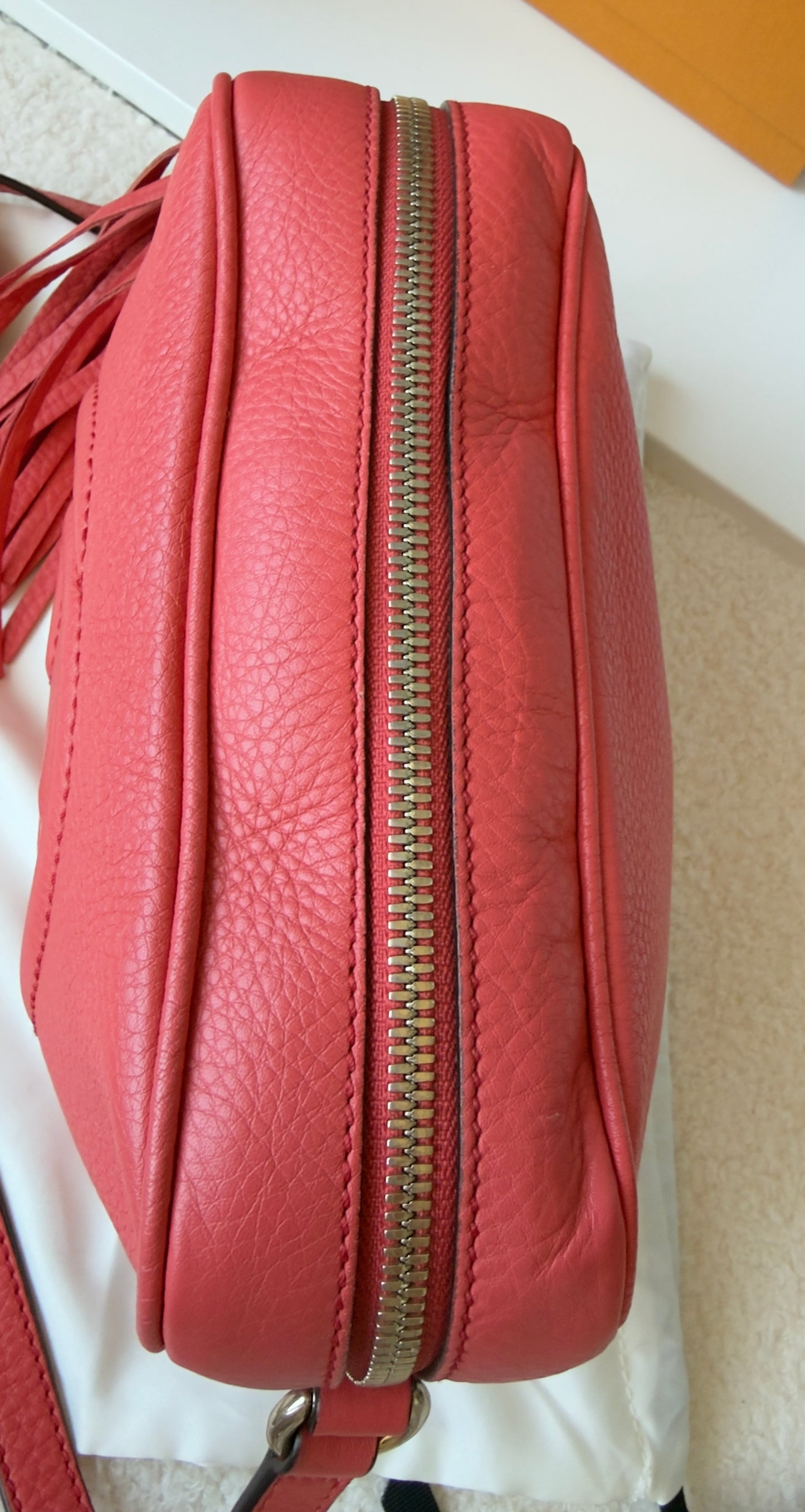 GG PINK ROSE TOPAZ SMALL SOHO DISCO CALFSKIN BAG
