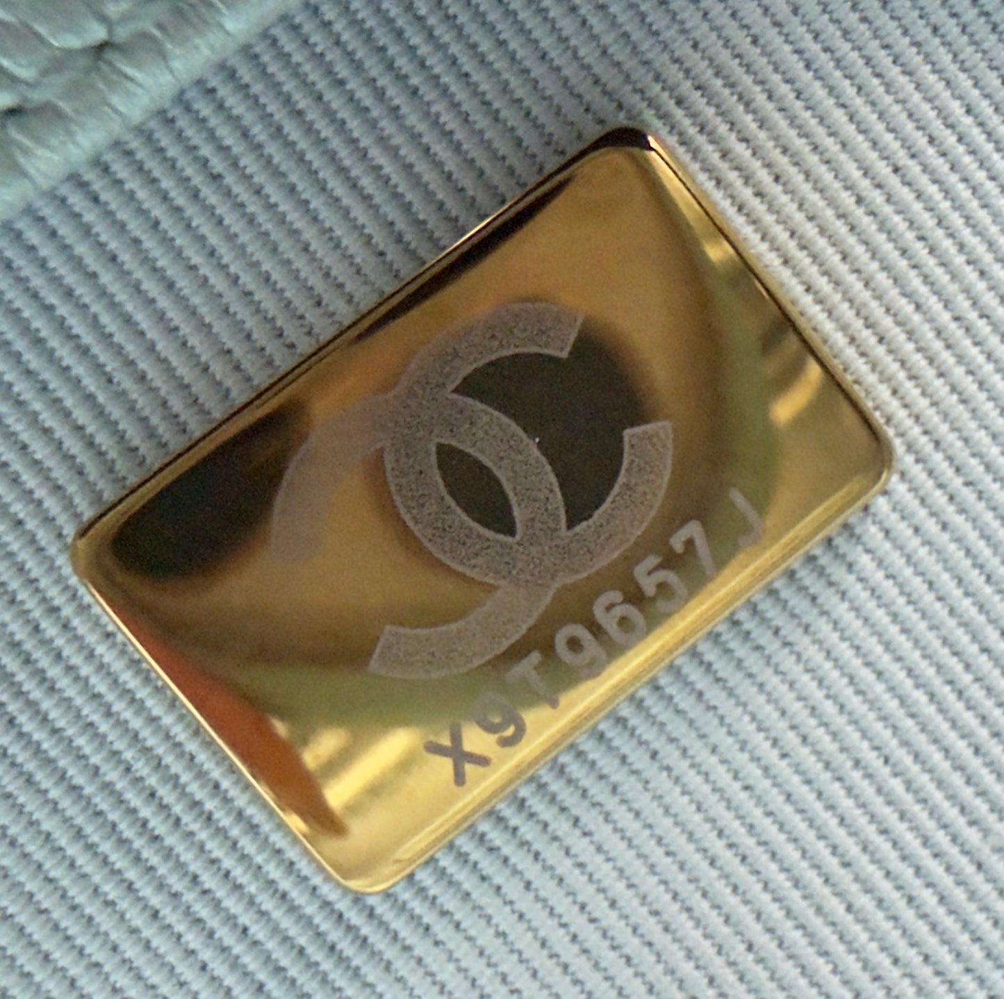 LIKE NEW 21K Iridescent Light Blue Caviar Quilted My Perfect Mini Flap Bag Aged Gold Hardware