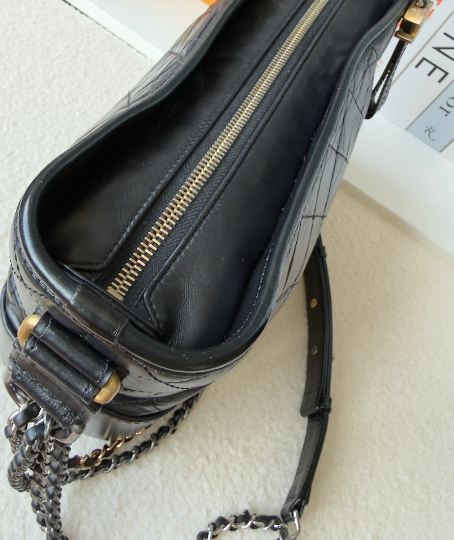 Chanel Black Calfskin Leather Medium Gabrielle Hobo Bag